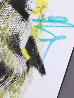 Expresiva obra de arte abstracto. Gráficos minimalistas. Acento Limón