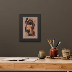 Abstract drawing in chocolate tones. Minimalistic graphics. Talking Lines .1.