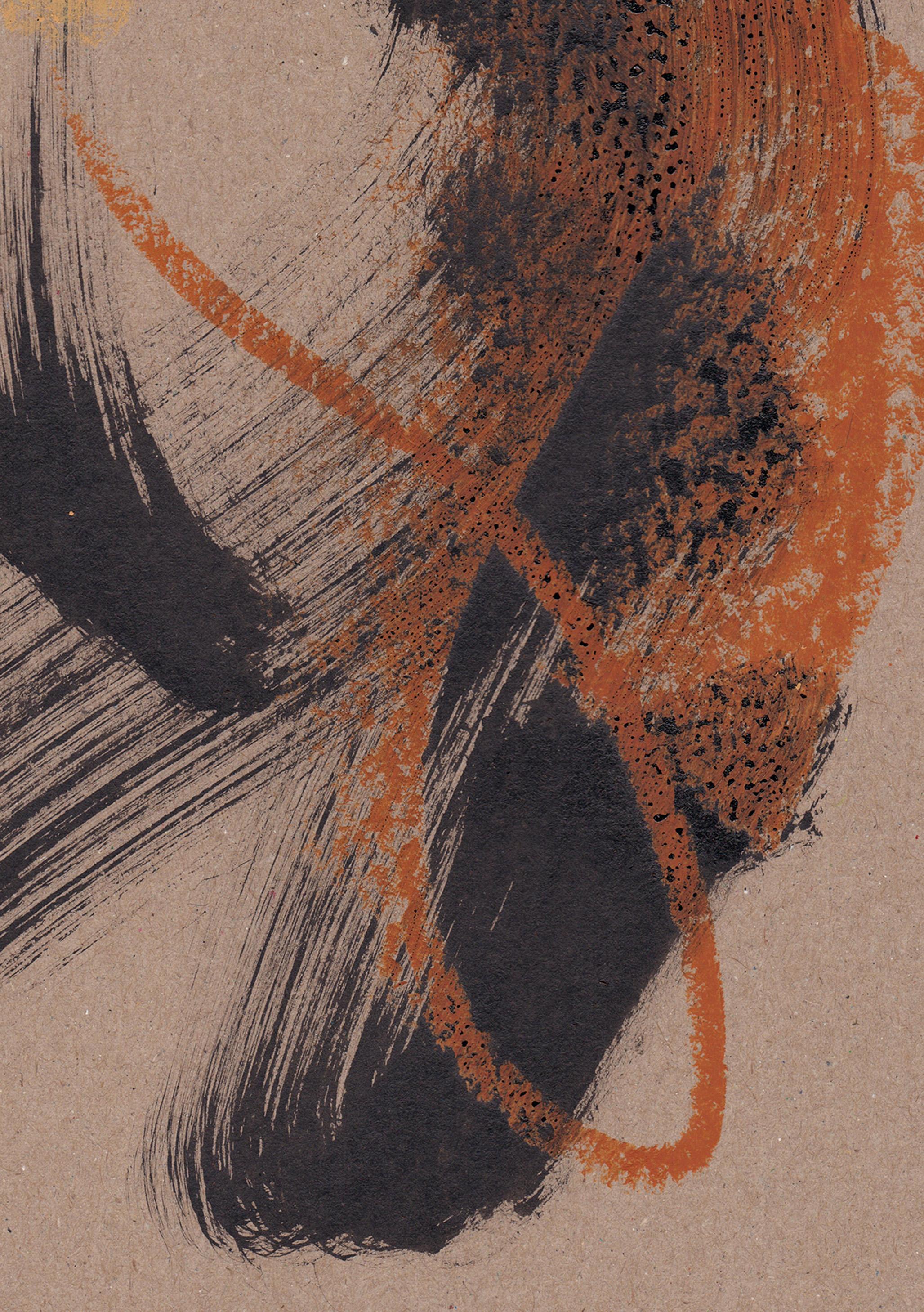 Abstract drawing in chocolate tones. Minimalistic graphics. Talking Lines .3. For Sale 2