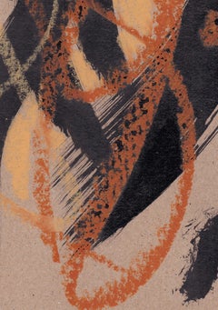 Dibujo abstracto en tonos chocolate. Gráficos minimalistas. Líneas habladas .2.