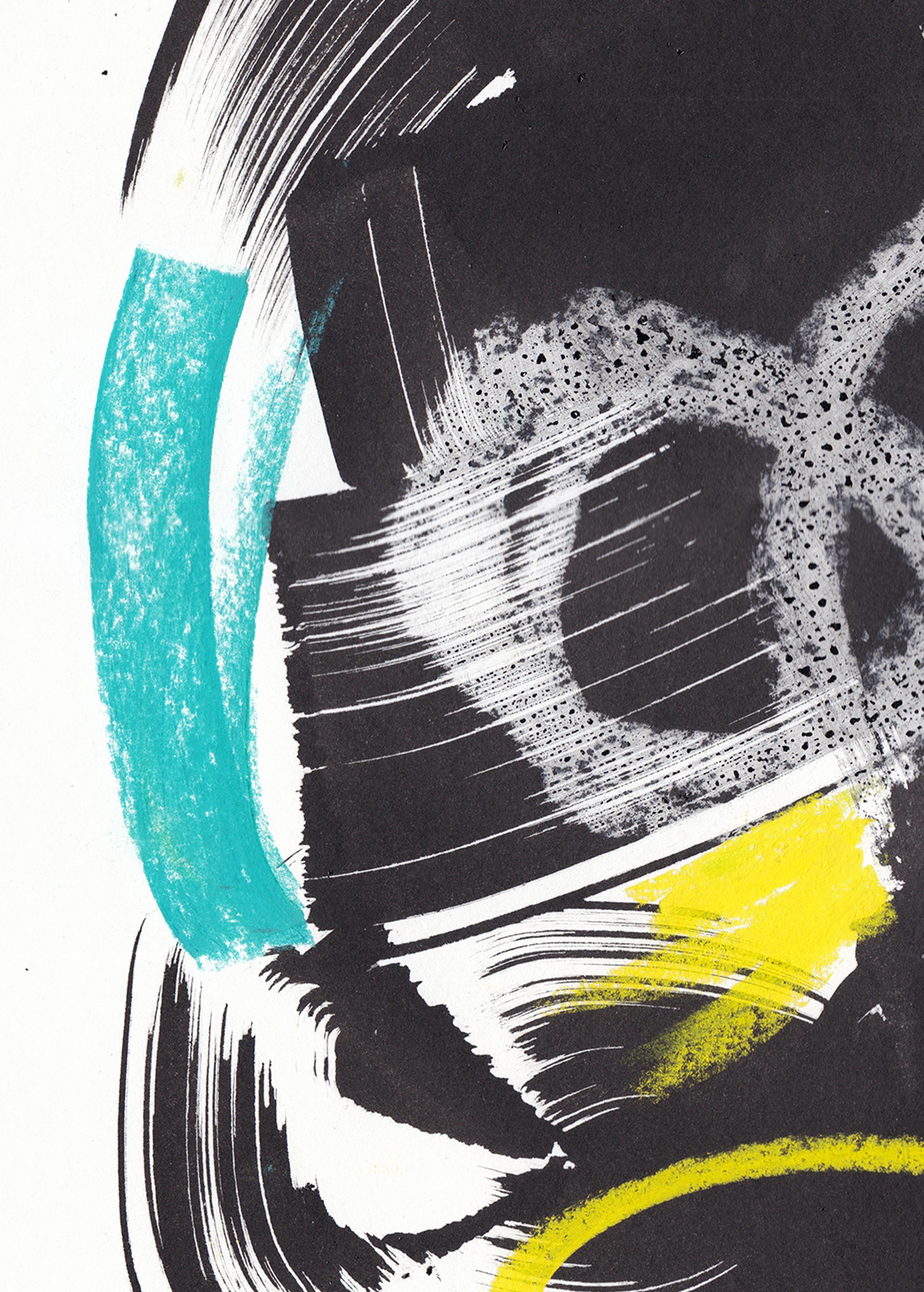 Each intuitive drawing has its own character, its own energy. If you tune in with it, it will give you a charge of vivacity and a bright mood! This work is made in the style of abstract zen calligraphy with Chinese ink and pastel on thick white