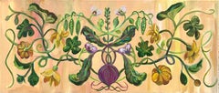 "The Ornamental des plantes grimpantes"  dans un style vintage. Peinture à l'huile sur toile. 