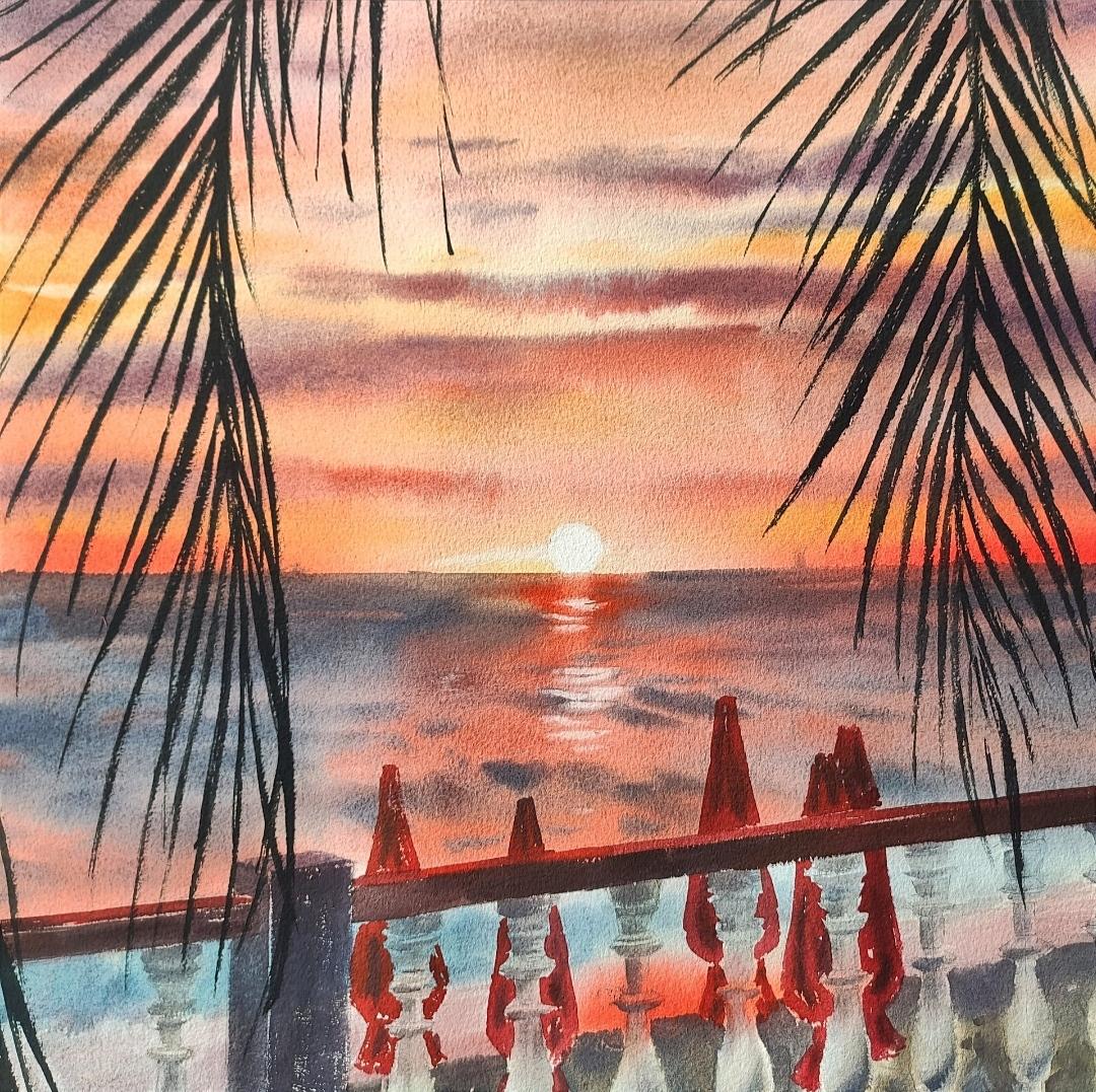 Heller Sonnenuntergang – Art von Irina Pronina 