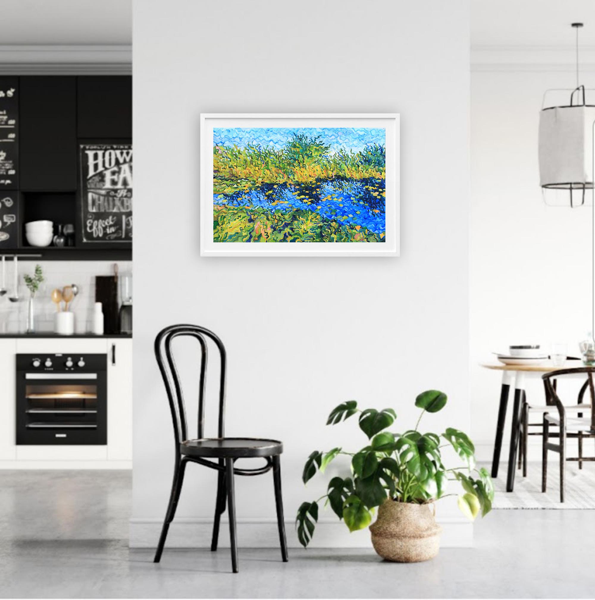 Des lys d'eau sur l'étang de Novomilskyi. Aquarelle sur papier en vente 4