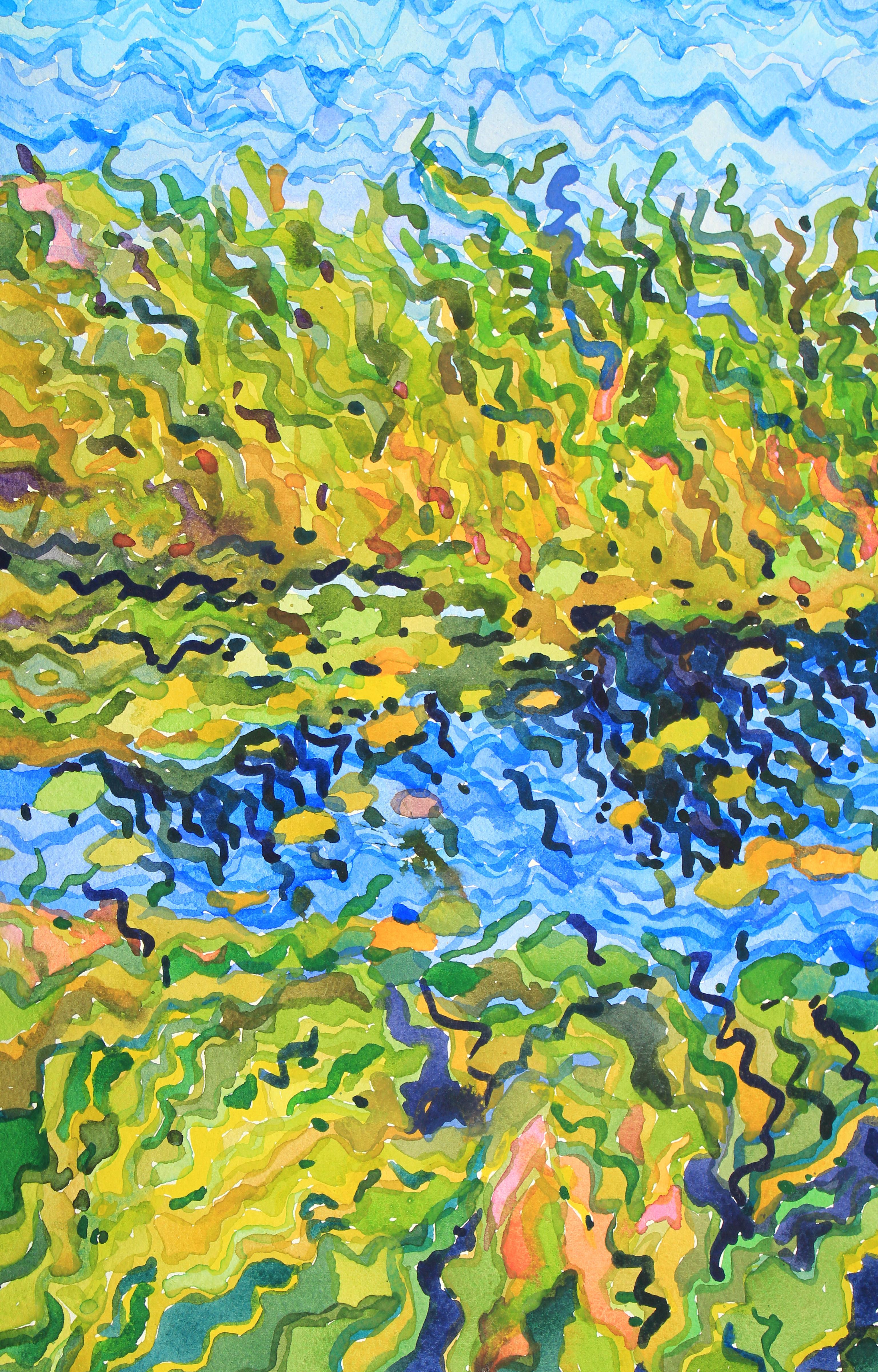 Des lys d'eau sur l'étang de Novomilskyi. Aquarelle sur papier en vente 6
