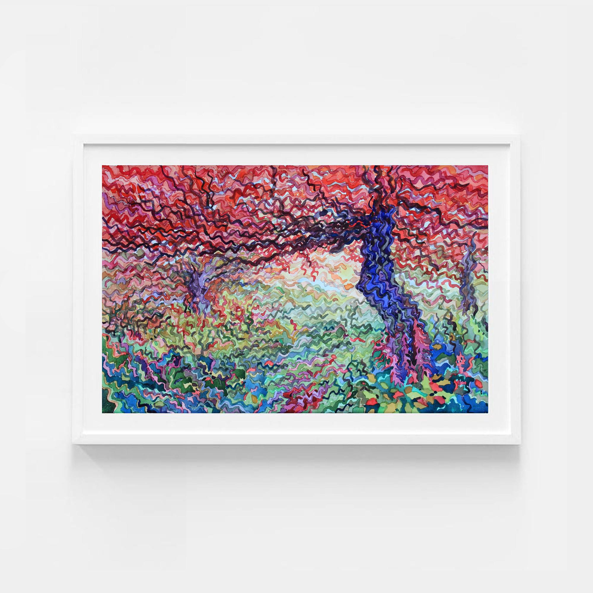 Foresta autunnale dei Carpazi. Acquerello su carta - Art di Tanbelia