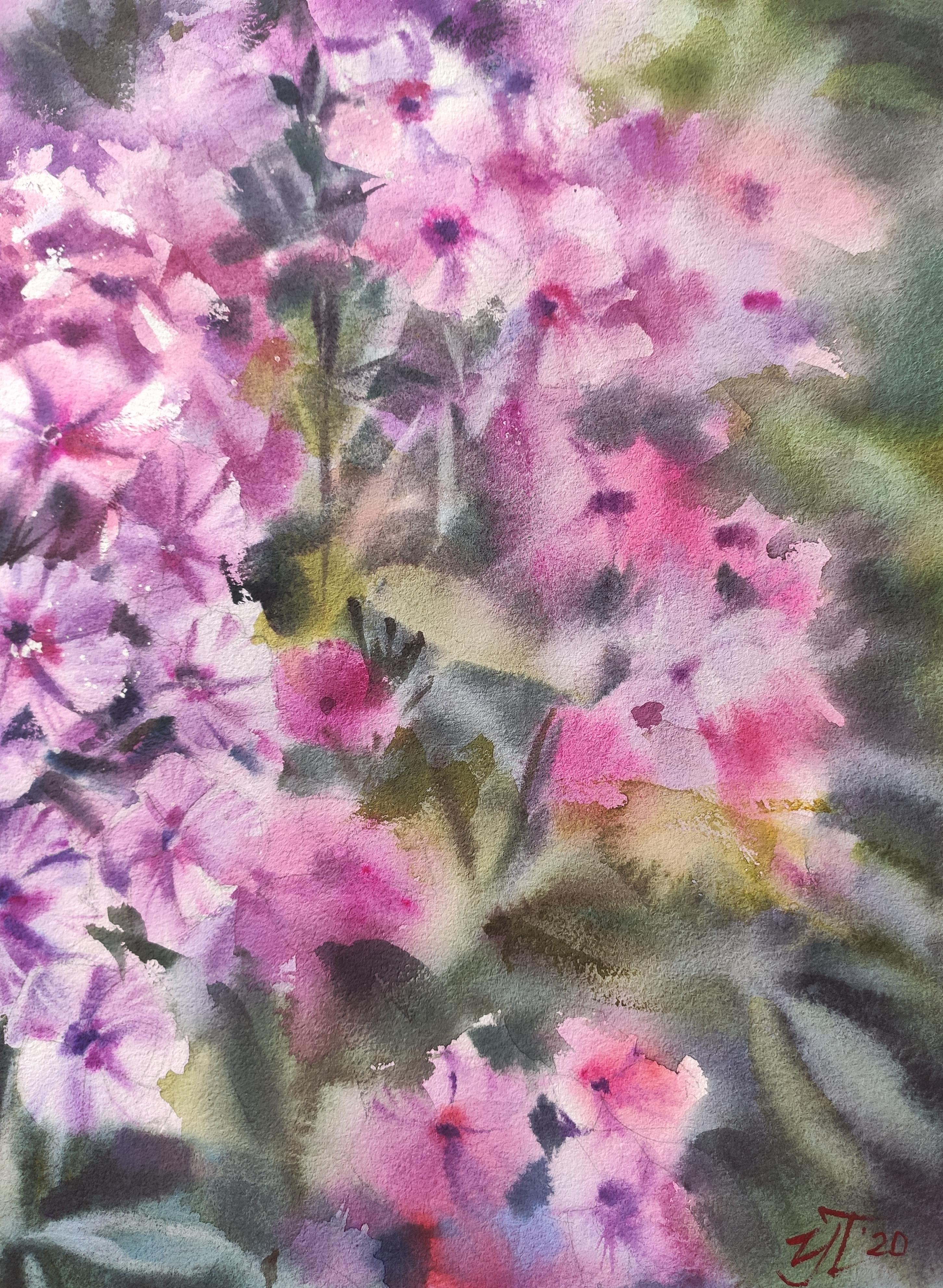 Agosto Pittura ad acquerello Fiori estivi 2
