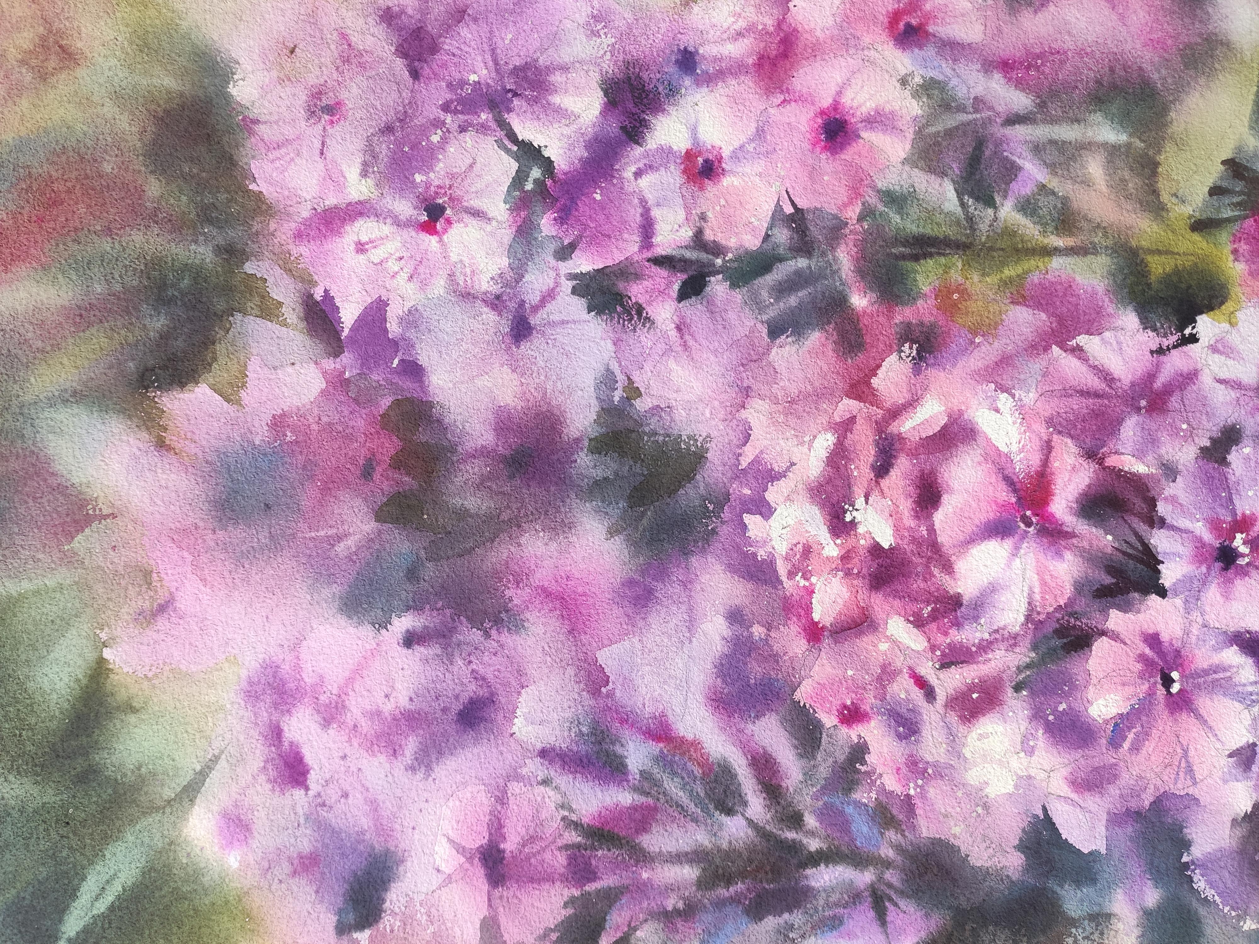 Agosto Pittura ad acquerello Fiori estivi - Painting di Irina Pronina