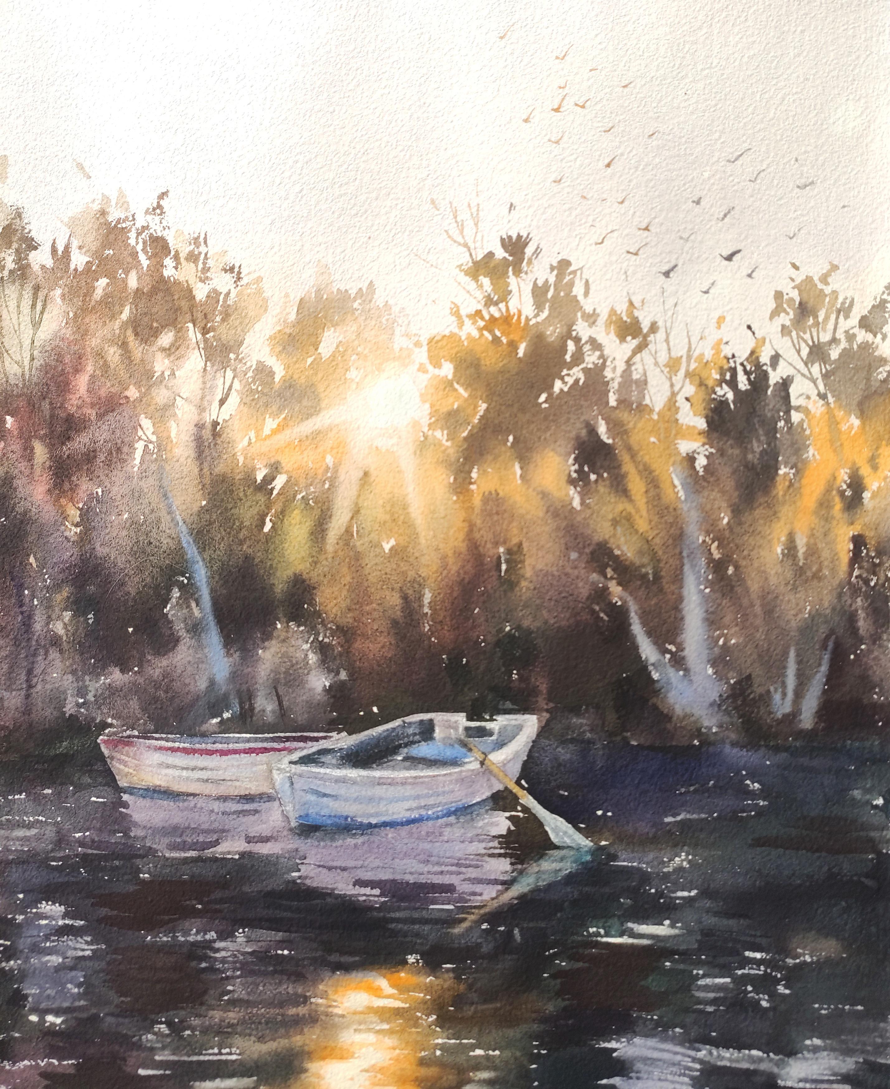 In silence Watercolor painting - Impressionist Painting by Irina Pronina