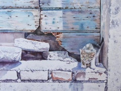 "Patio abandonado". acuarela sobre papel