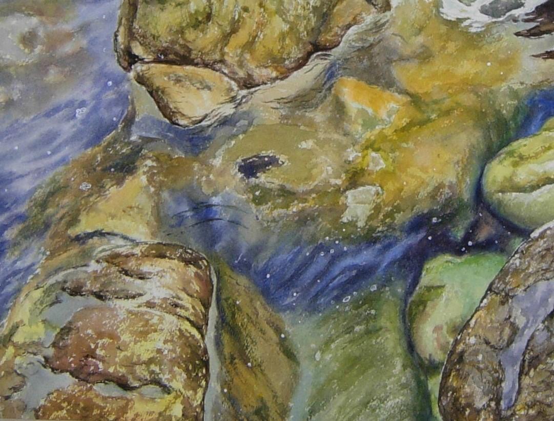 « Brise de lumière », aquarelle sur papier - Painting de Giulnara Khabibulina