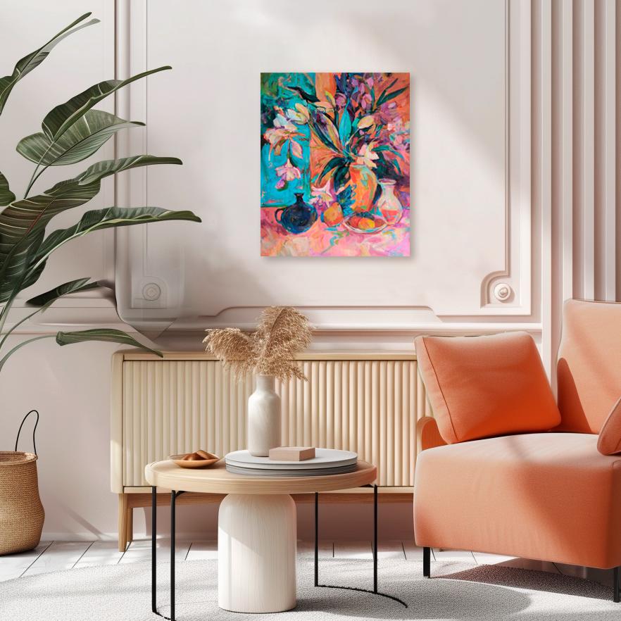Bodegón con flores y frutas - Art Moderno de Julia Ruf