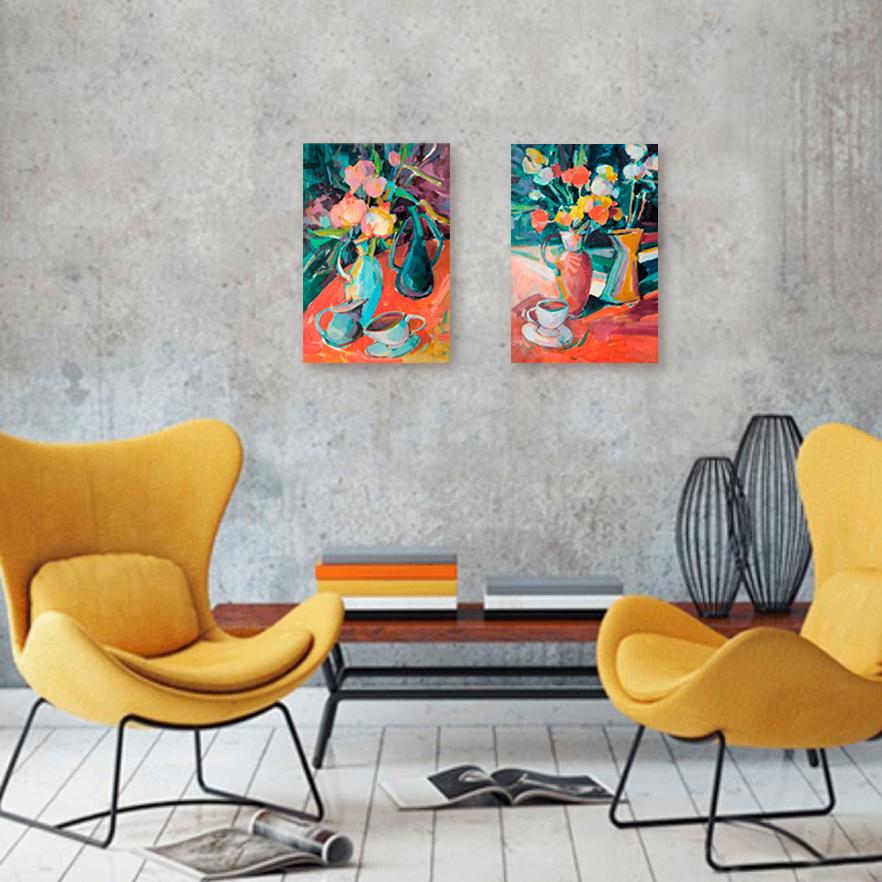 Tè della sera - Painting Moderno di Julia Ruf