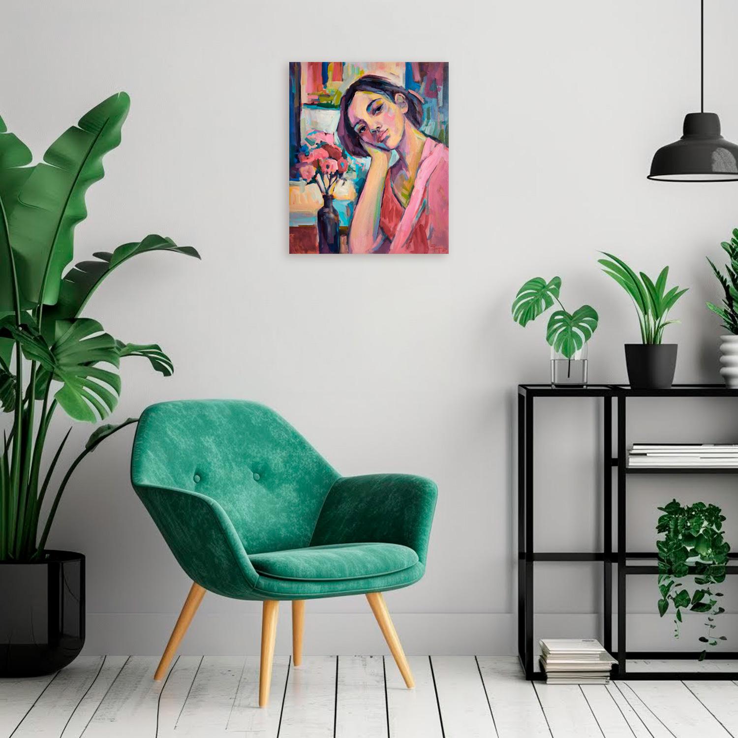 Porträt eines Mädchens. Was ist Liebe? – Painting von Julia Ruf