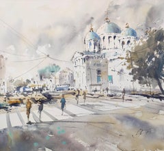 Day in Saint-Petersburg Watercolor cityscape