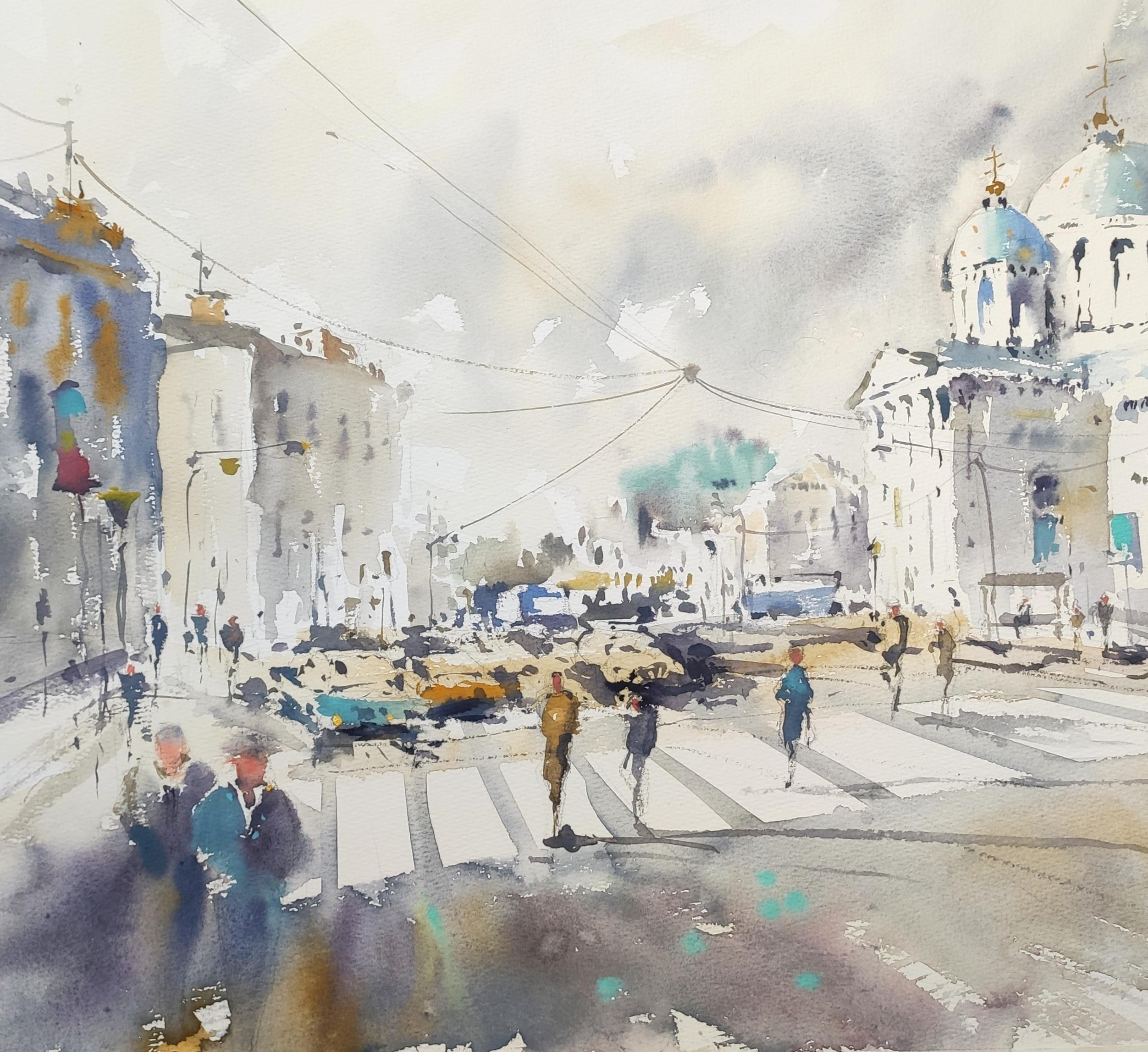 L'acquerello di San Pietroburgo è un dipinto sul romanticismo di una giornata a San Pietroburgo, perché questa città è bella con qualsiasi tempo) Il dipinto di San Pietroburgo è realizzato in una delicata tavolozza di colori pastello con
