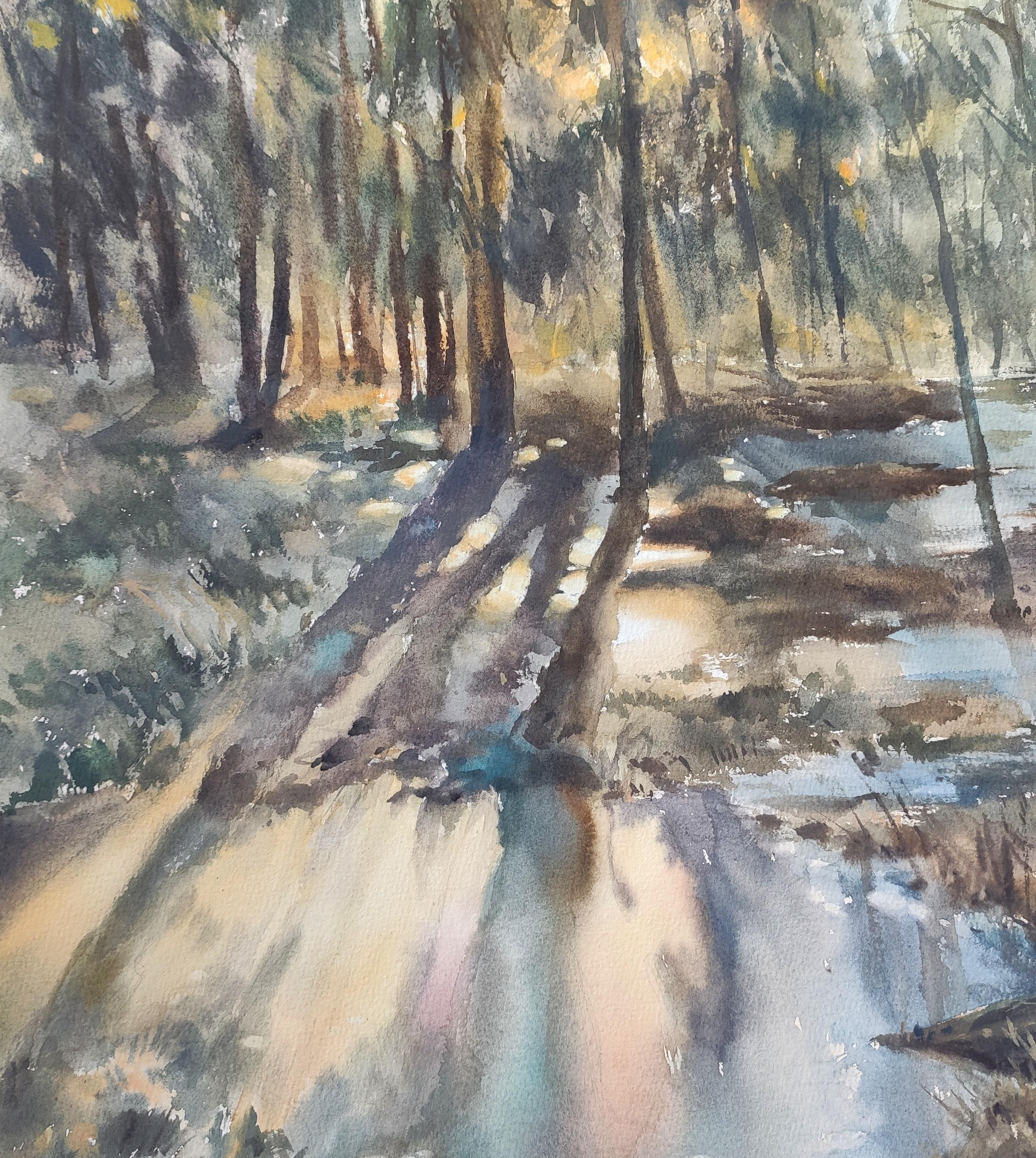 Nach Winter Aquarell-Landschaft im Angebot 2