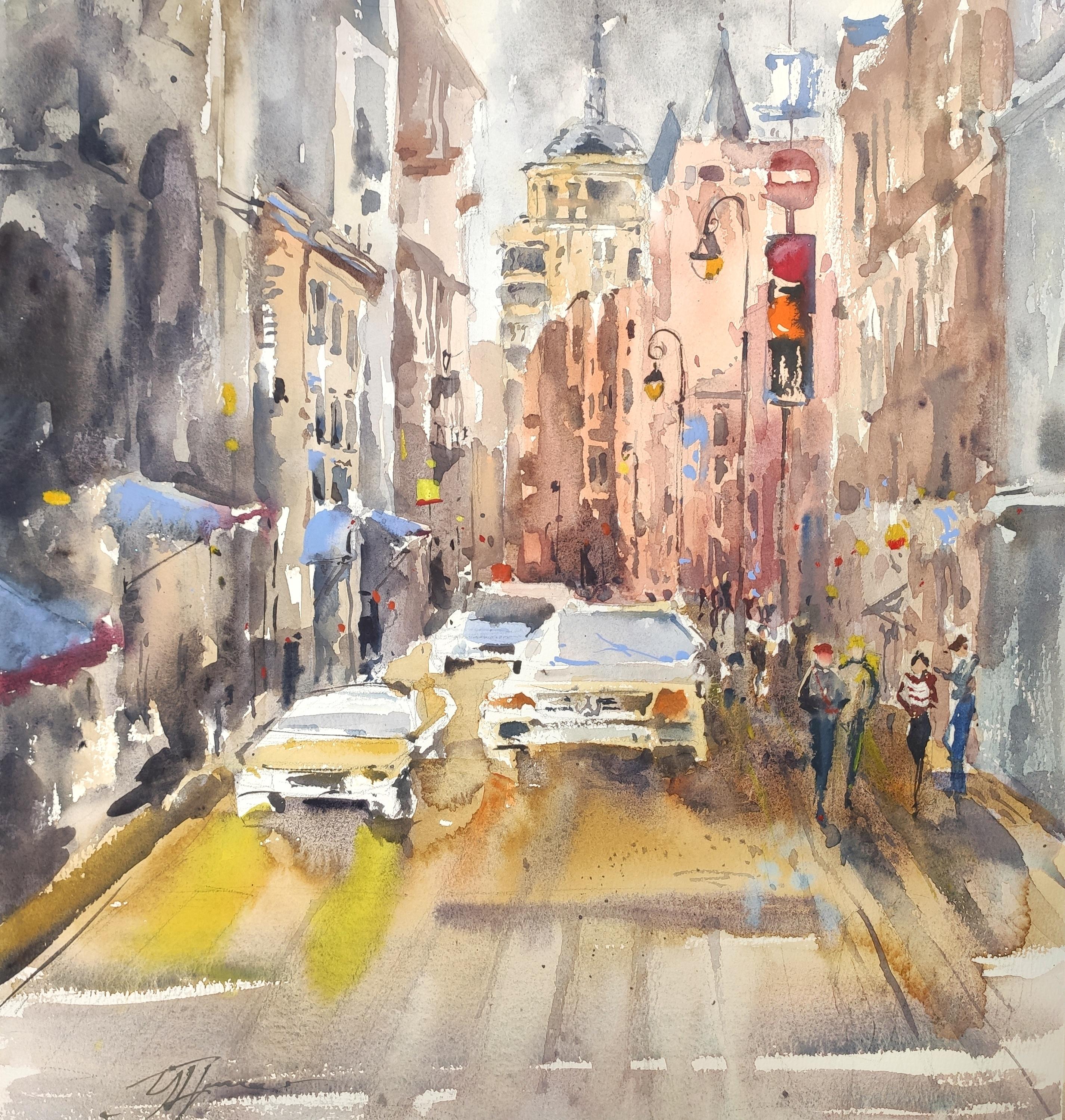 Acuarela Moscú Acuarela Paisaje urbano - Art de Irina Pronina 