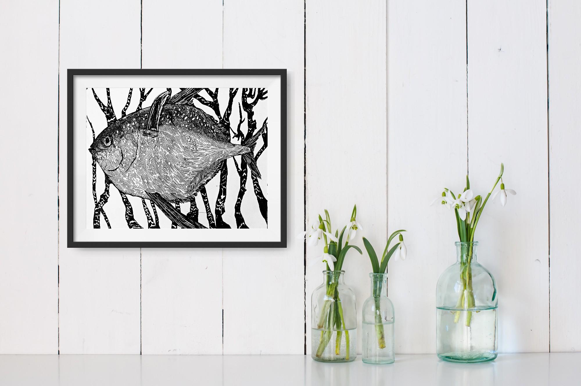 Sonnenuntergang (Grau), Animal Art, von Irina Burda 