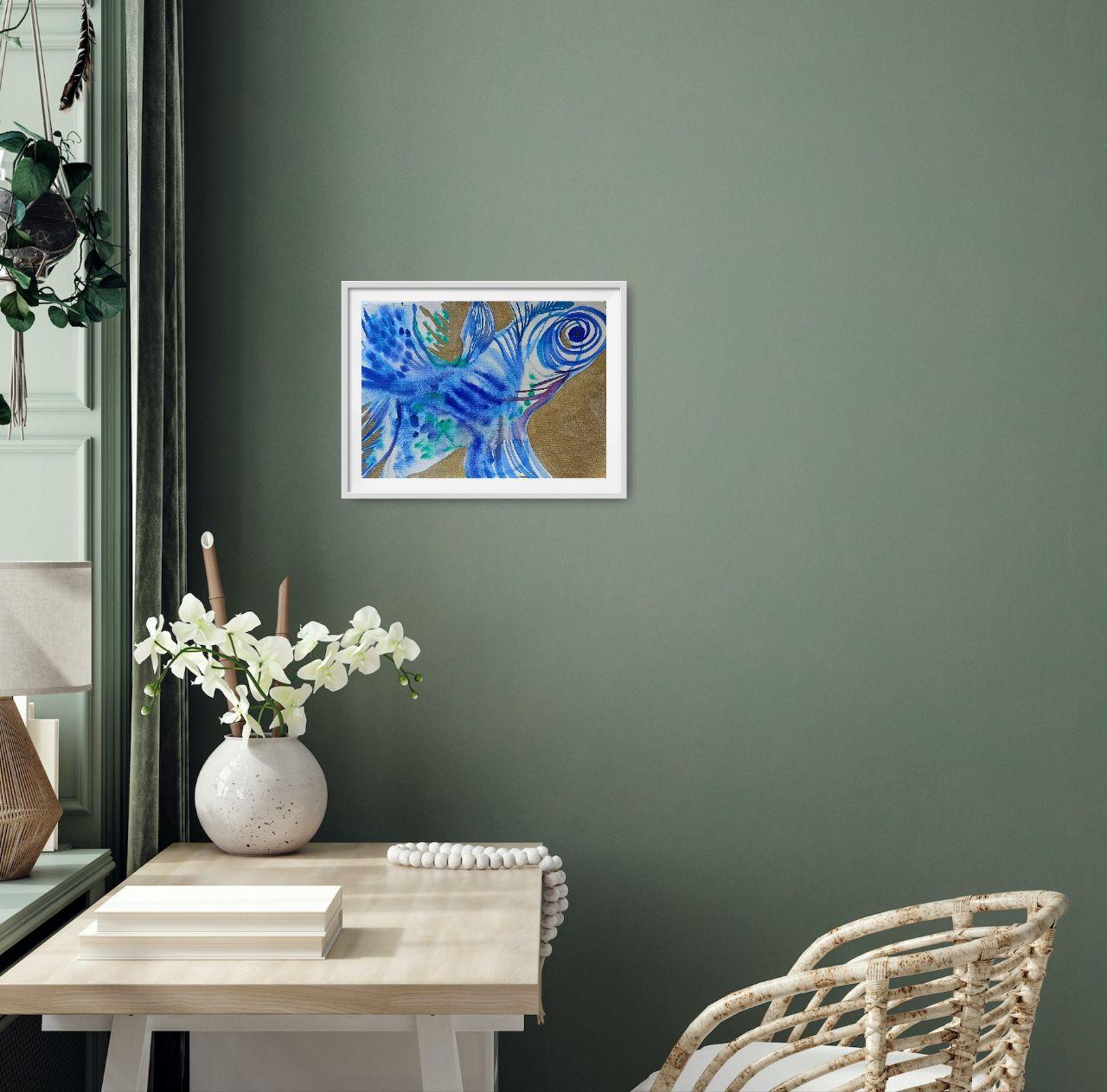 Rêves bleus - Bleu Abstract Painting par Irina Burda 