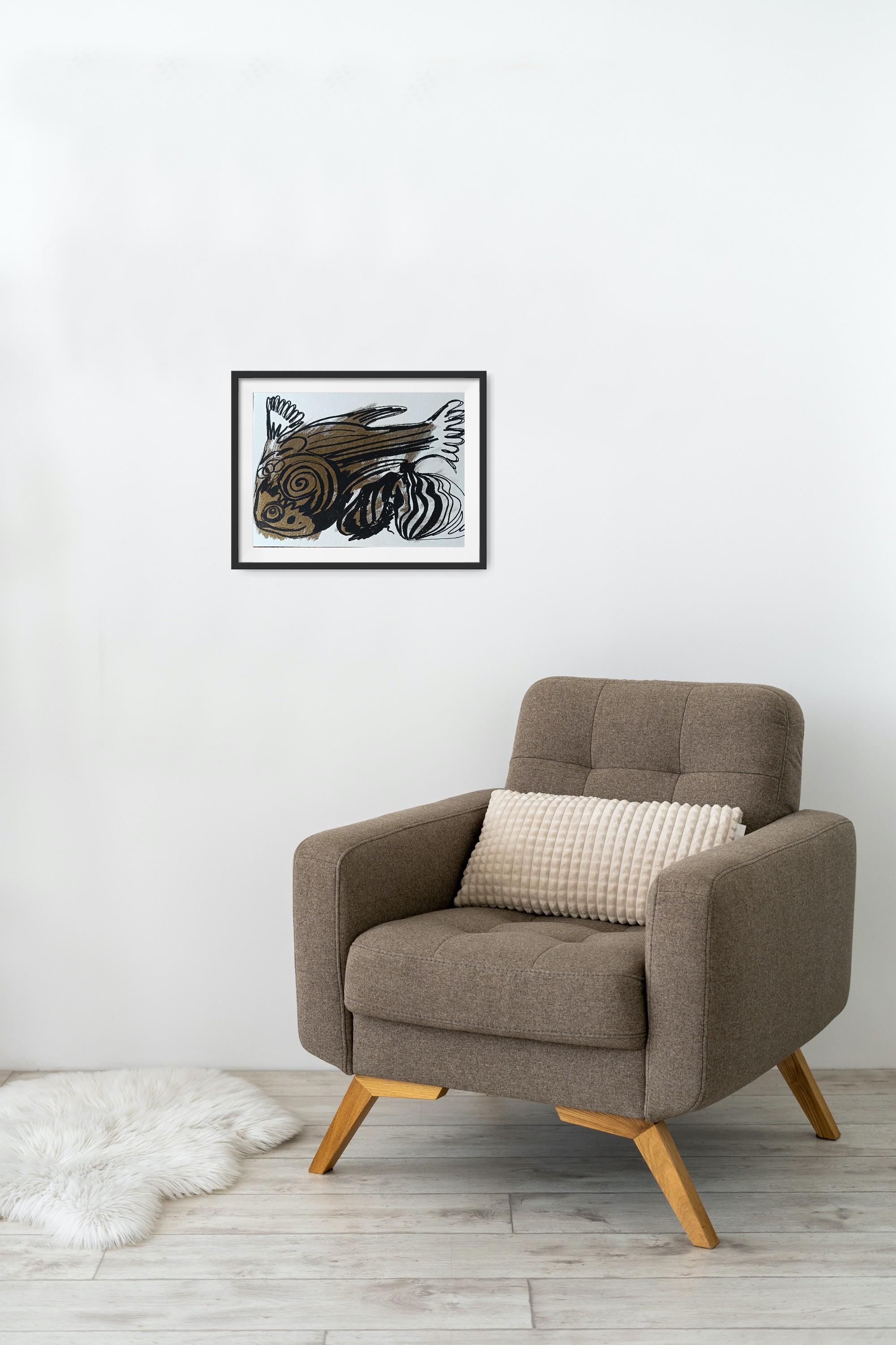 L'argent du poisson - Noir Animal Art par Irina Burda 