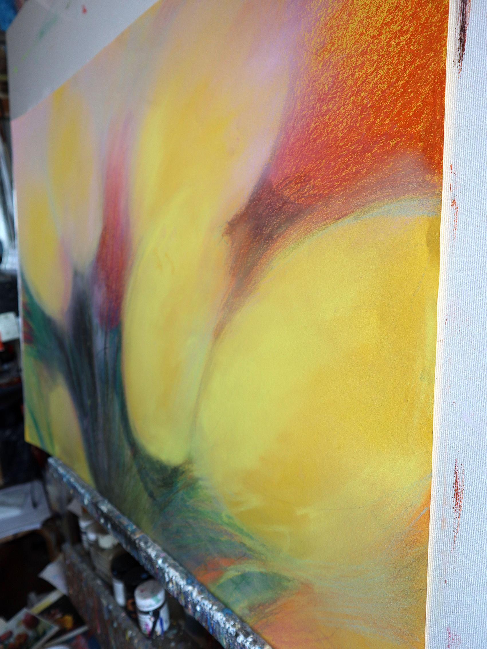 Gladiolo 2 - Abstract Painting Marrone di RAKHMET REDZHEPOV (RAMZI)