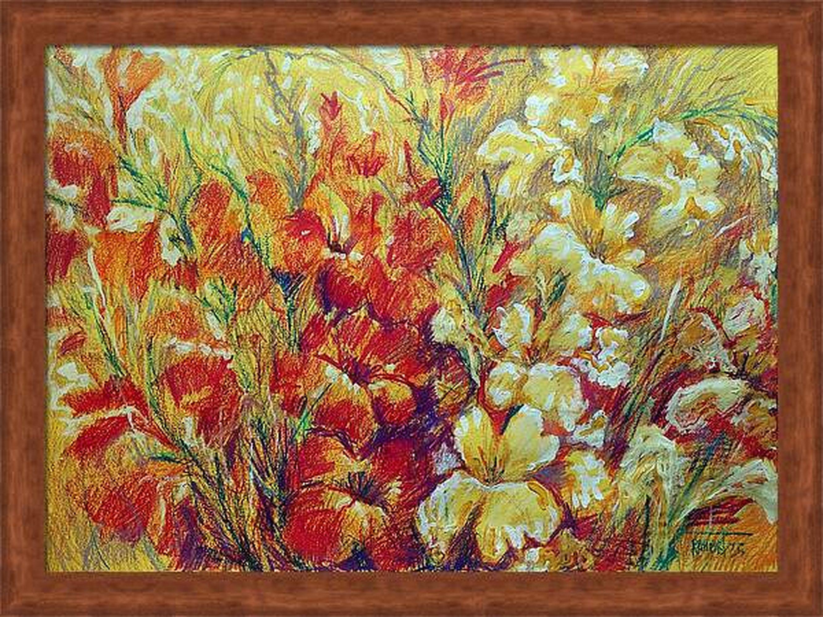 Gladiolus 2 - Brown Landscape Art by RAKHMET REDZHEPOV (RAMZI)