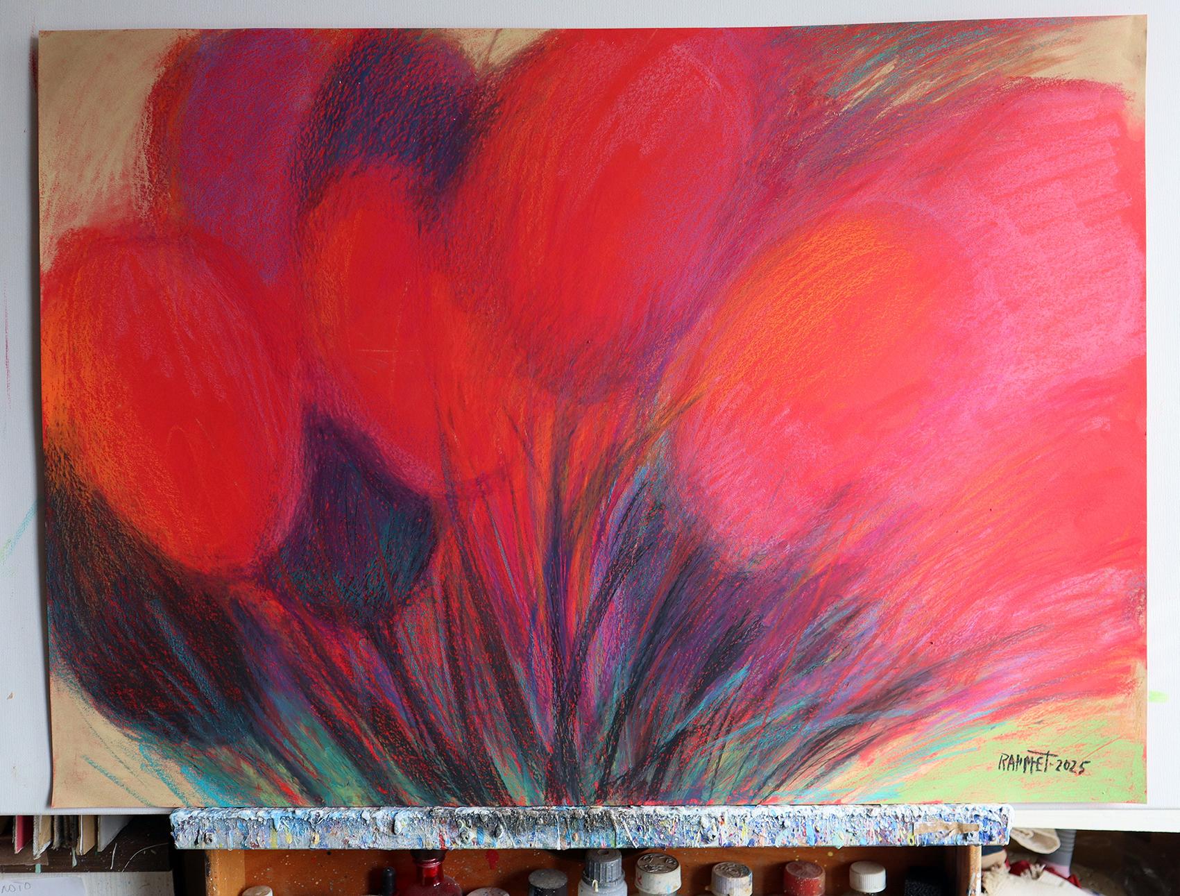 Tulips Red 4 - Painting by RAKHMET REDZHEPOV (RAMZI)