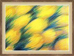 Tulips Yellow 3, Expressionist Pastel on Paper, 2025