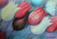 Tulips and Butterfly