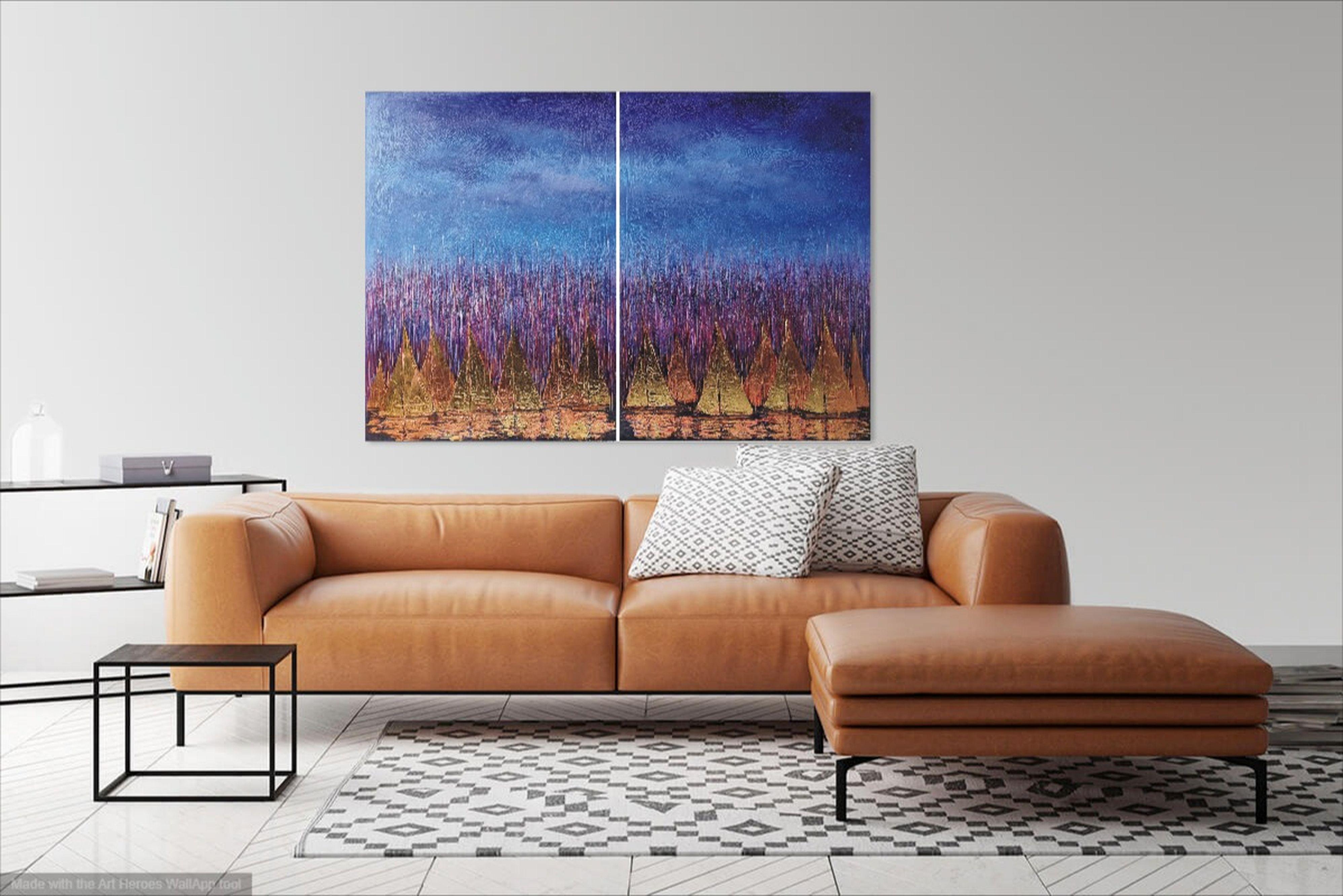 Voiles d'or (diptyque) en vente 1