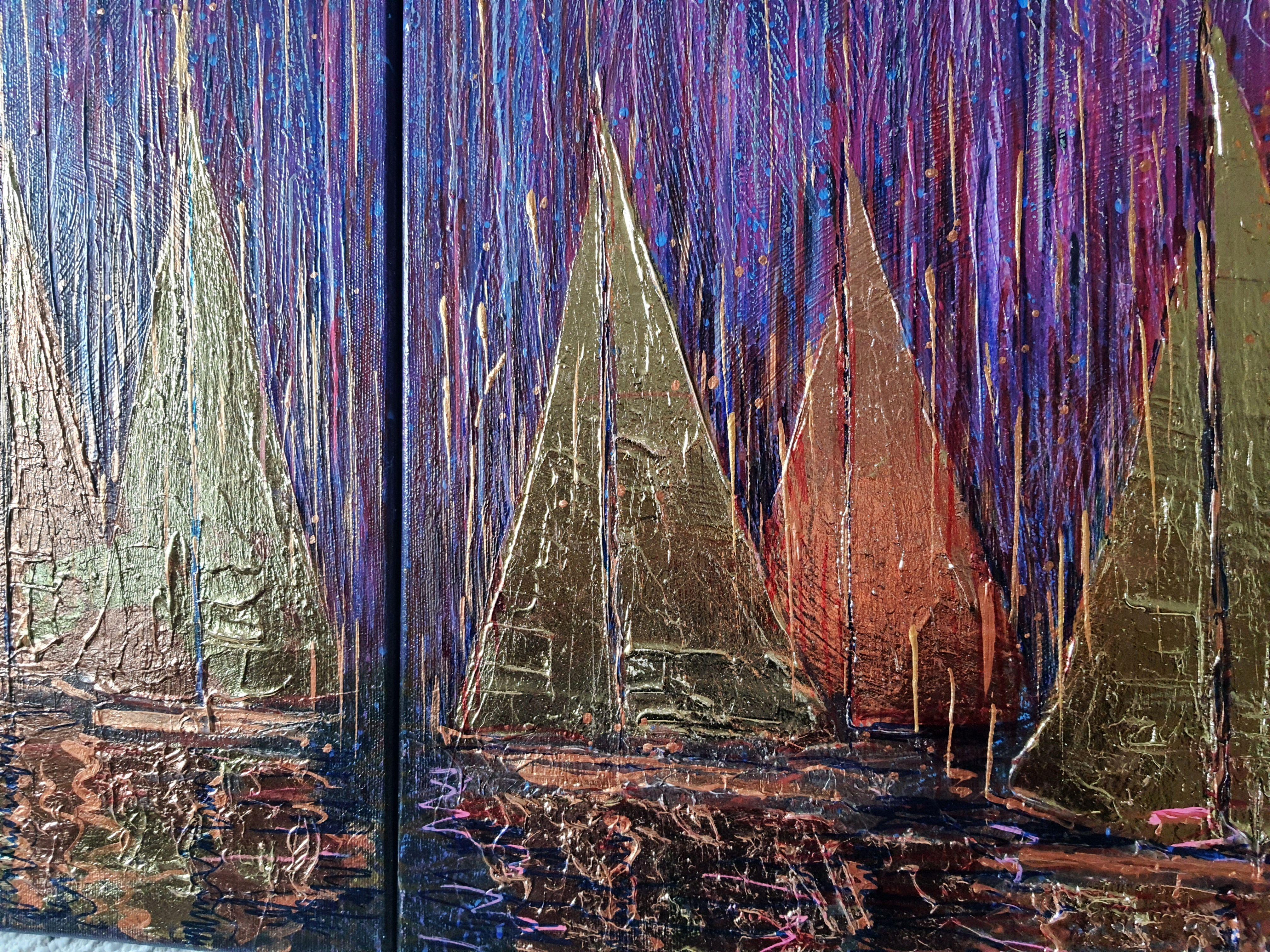 Voiles d'or (diptyque) en vente 8