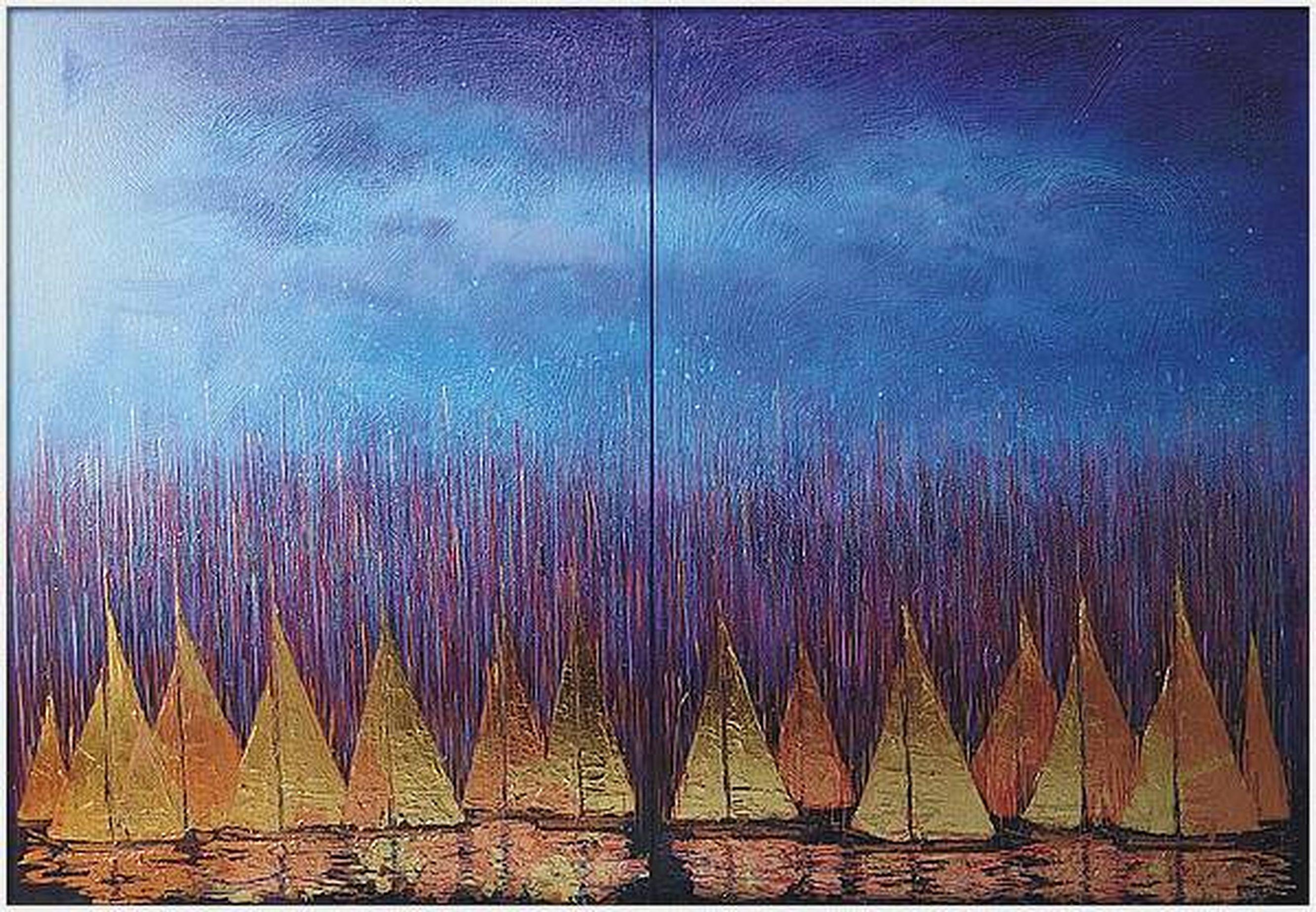 Voiles d'or (diptyque) en vente 15