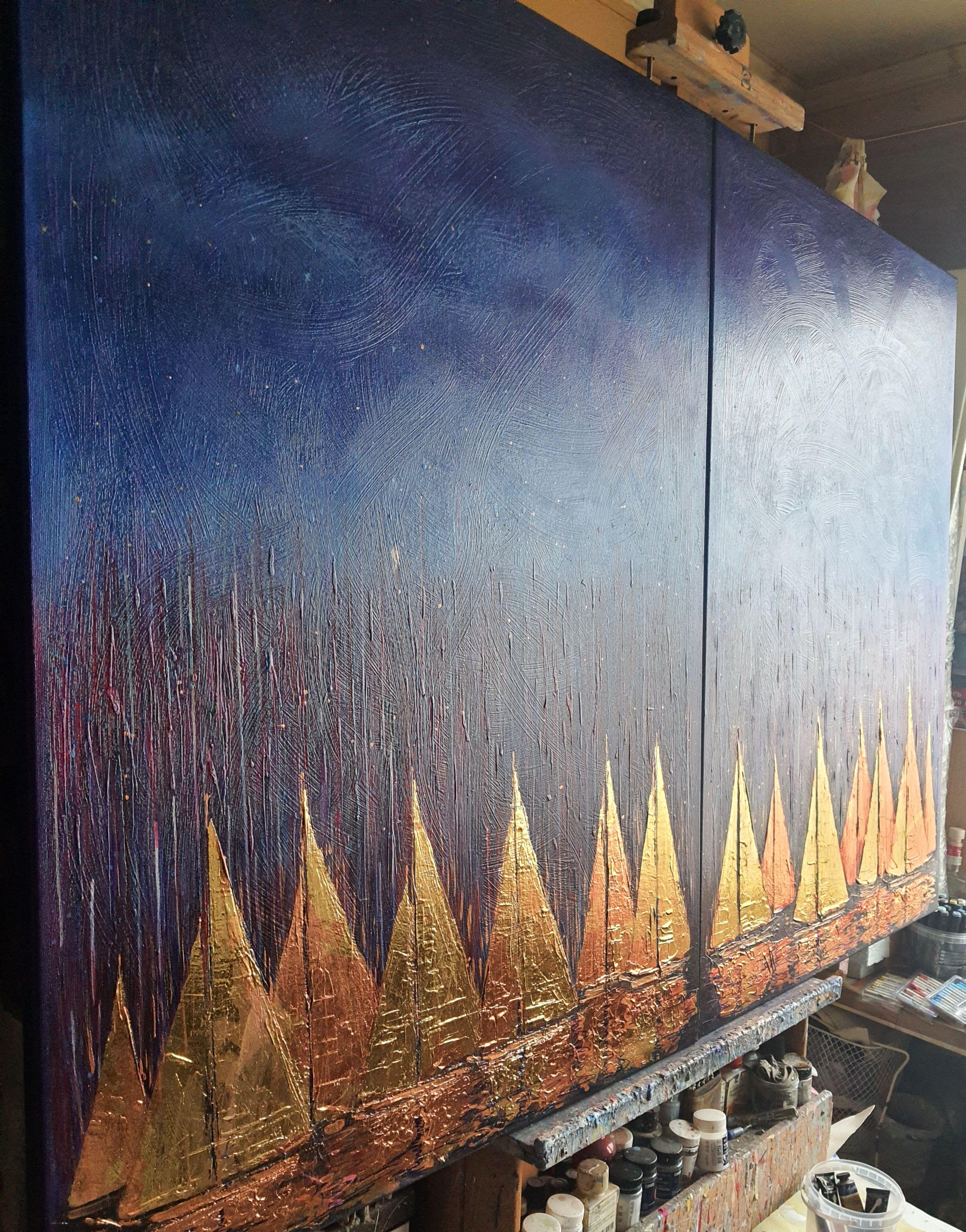 Voiles d'or (diptyque) en vente 4