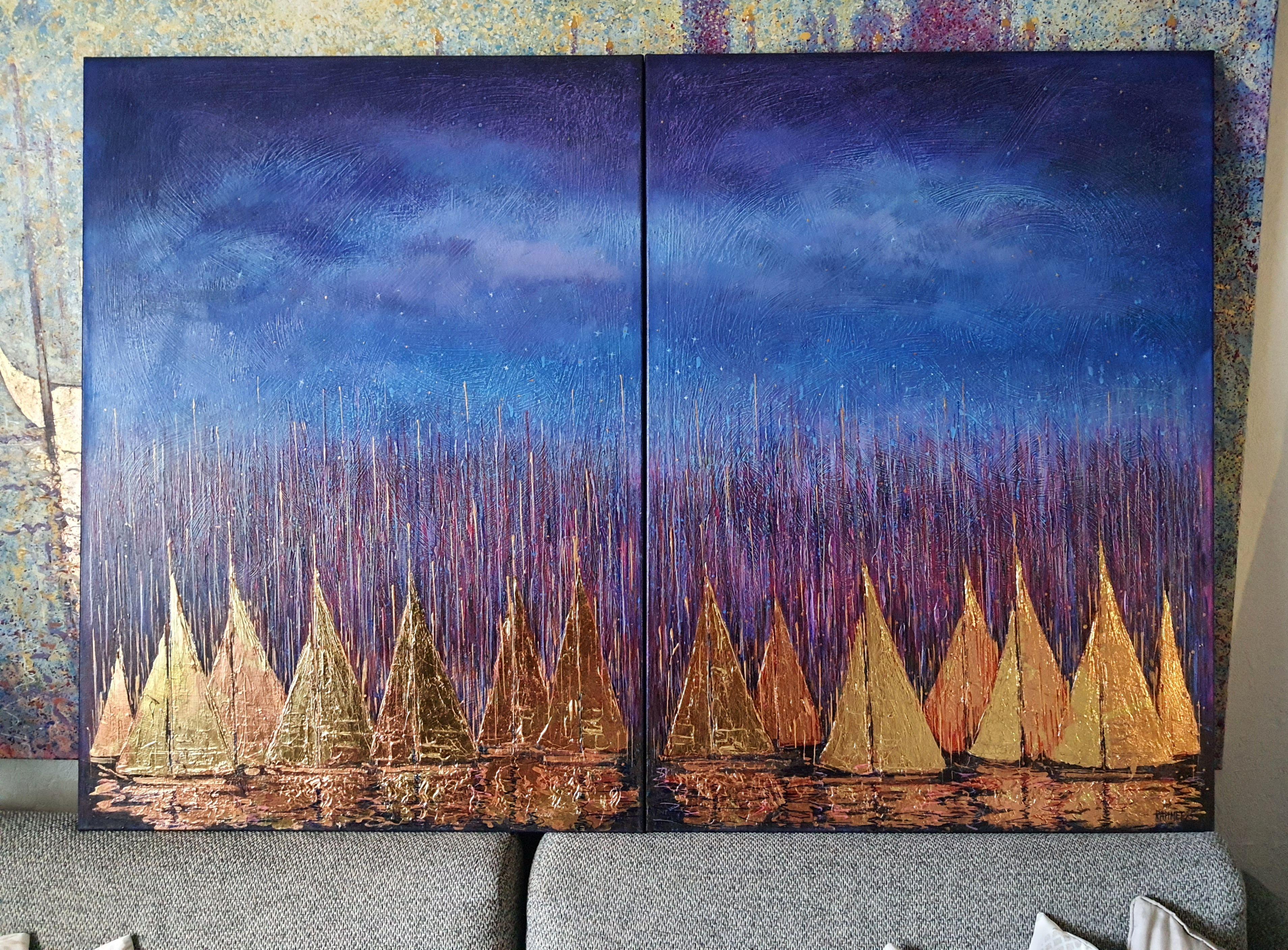 Voiles d'or (diptyque) en vente 5