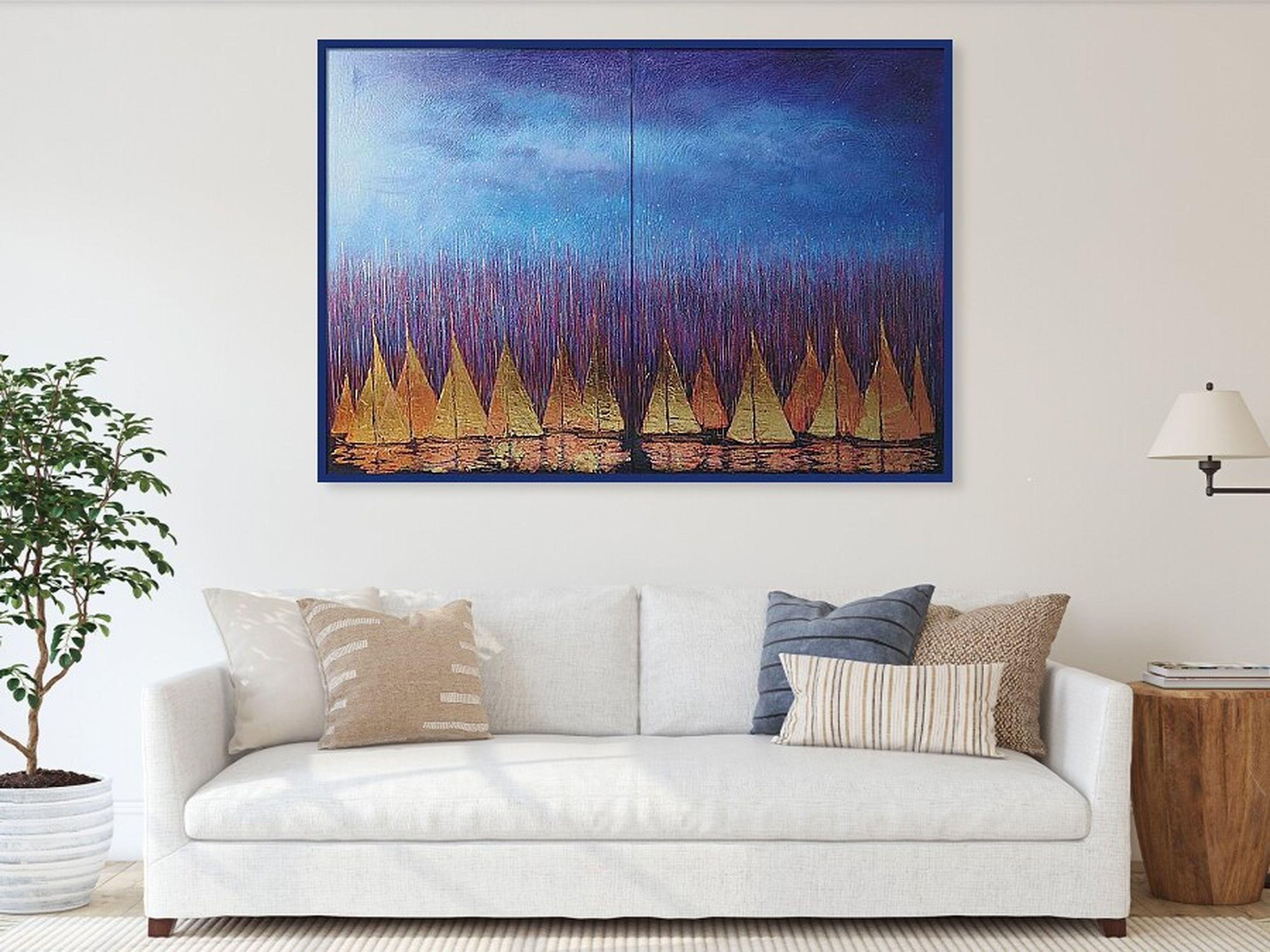 Voiles d'or (diptyque) en vente 14