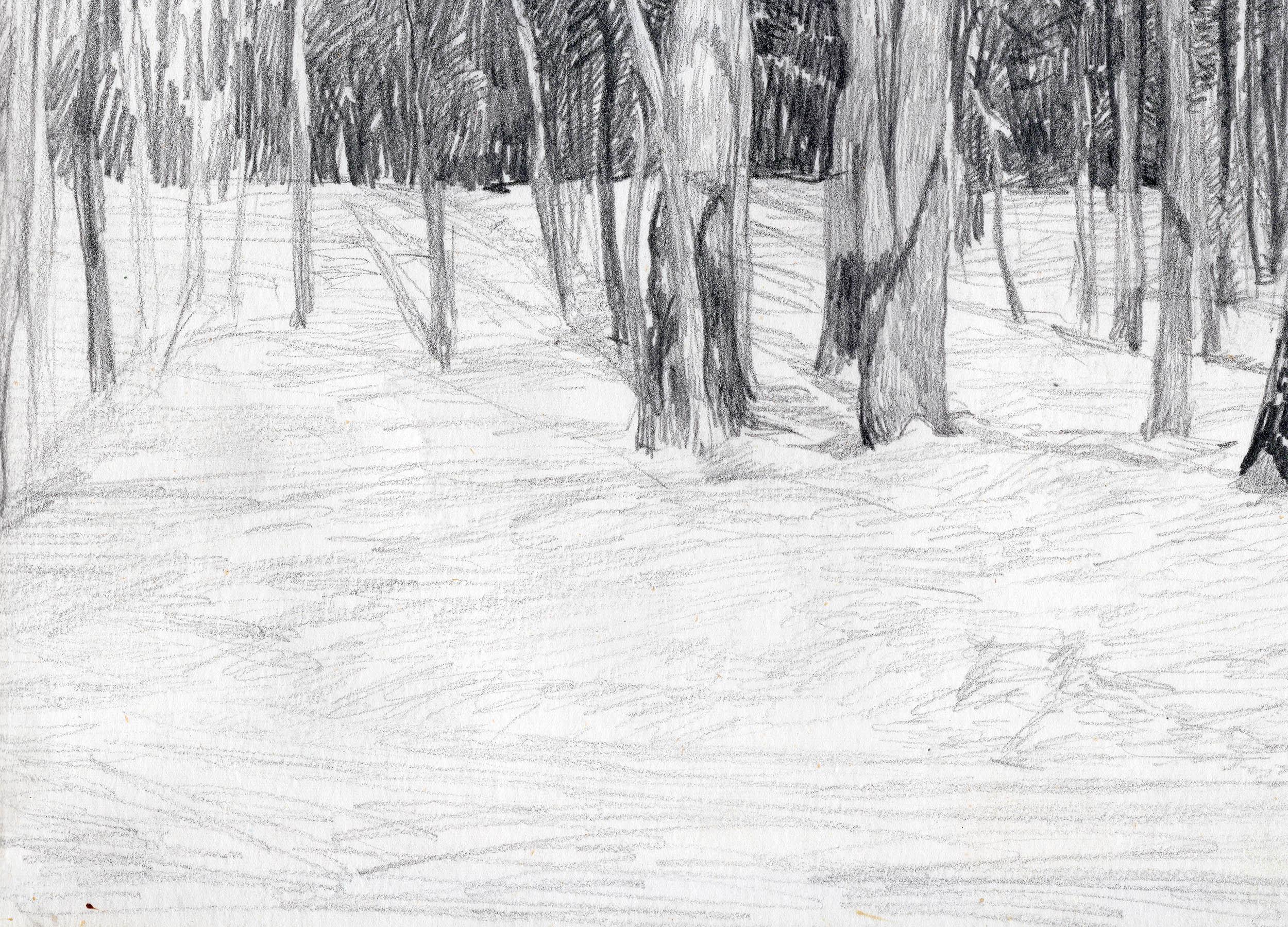 Journée d'hiver - Gris Landscape Art par Simon Kozhin