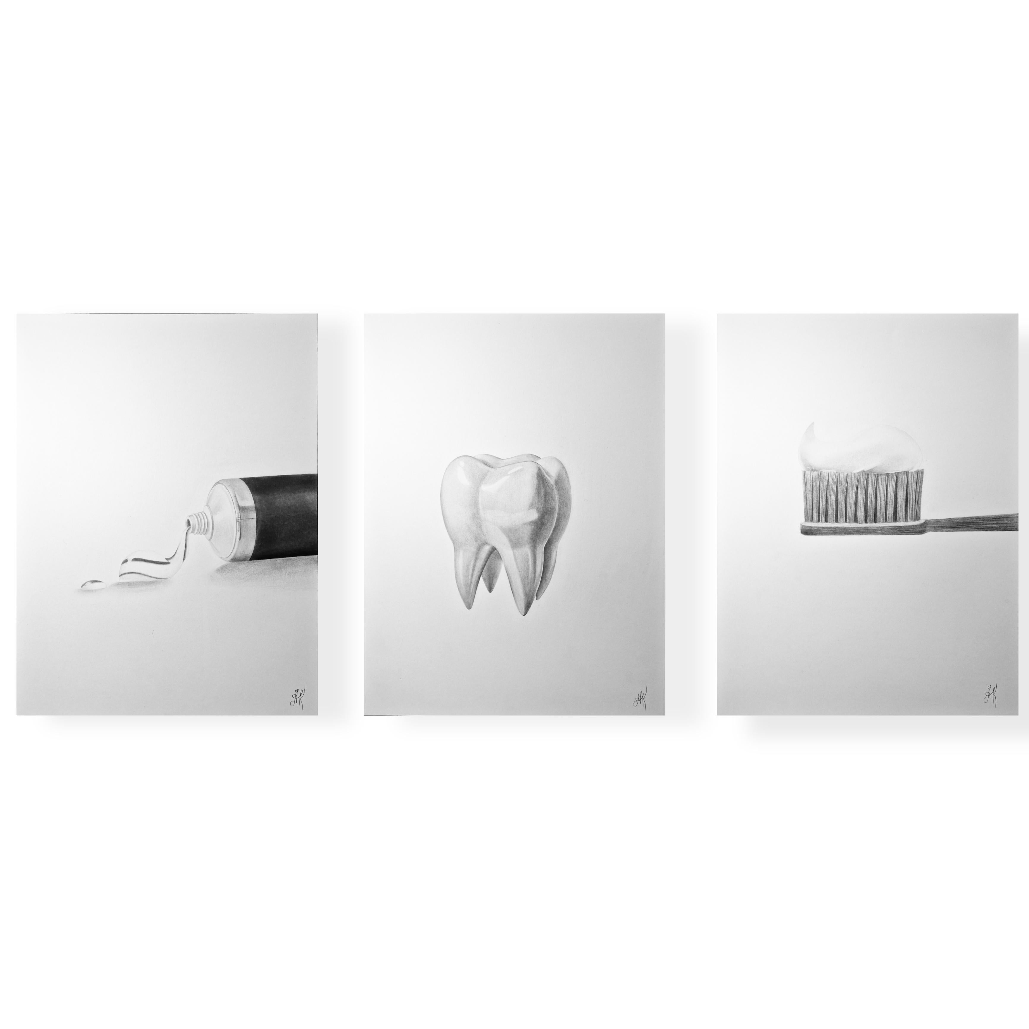 Kateryna Kostyk Still-Life - triptych “Dentist” (from "PWF" series)