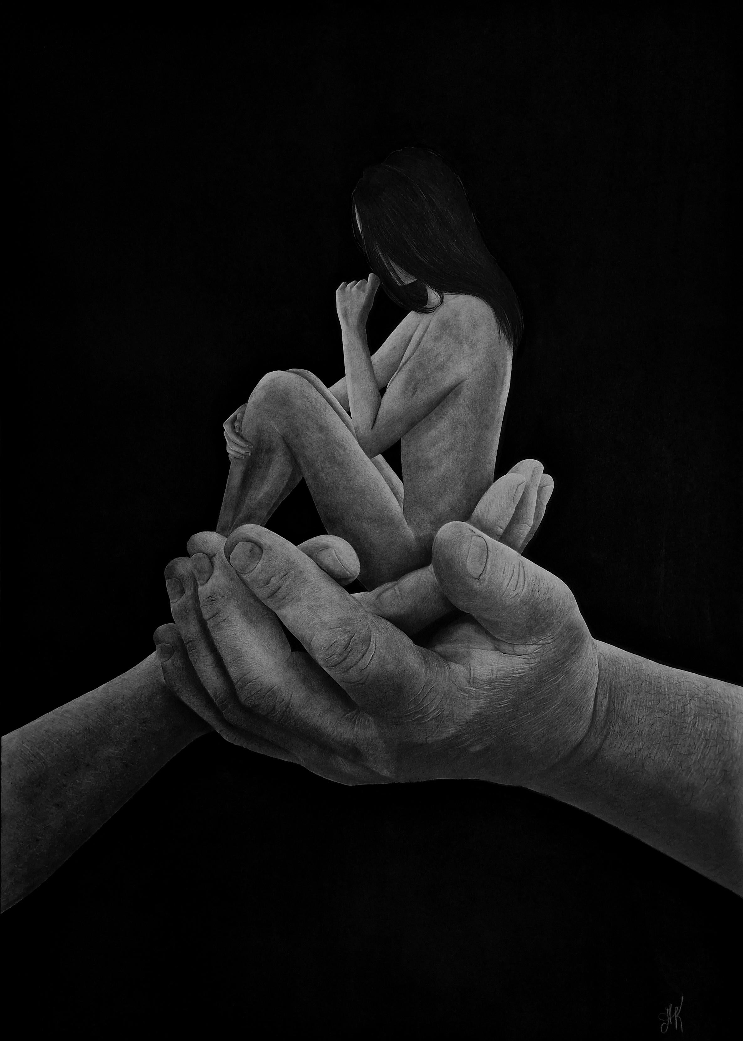 Kateryna Kostyk Figurative Art - “We Are Children While Our Parents Live”