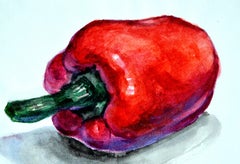 Expressionist Watercolor: The Crimson Pulse (Red Pepper, 2020)