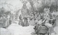 Sketch. Maslenitsa. Farewell to winter. 17th century