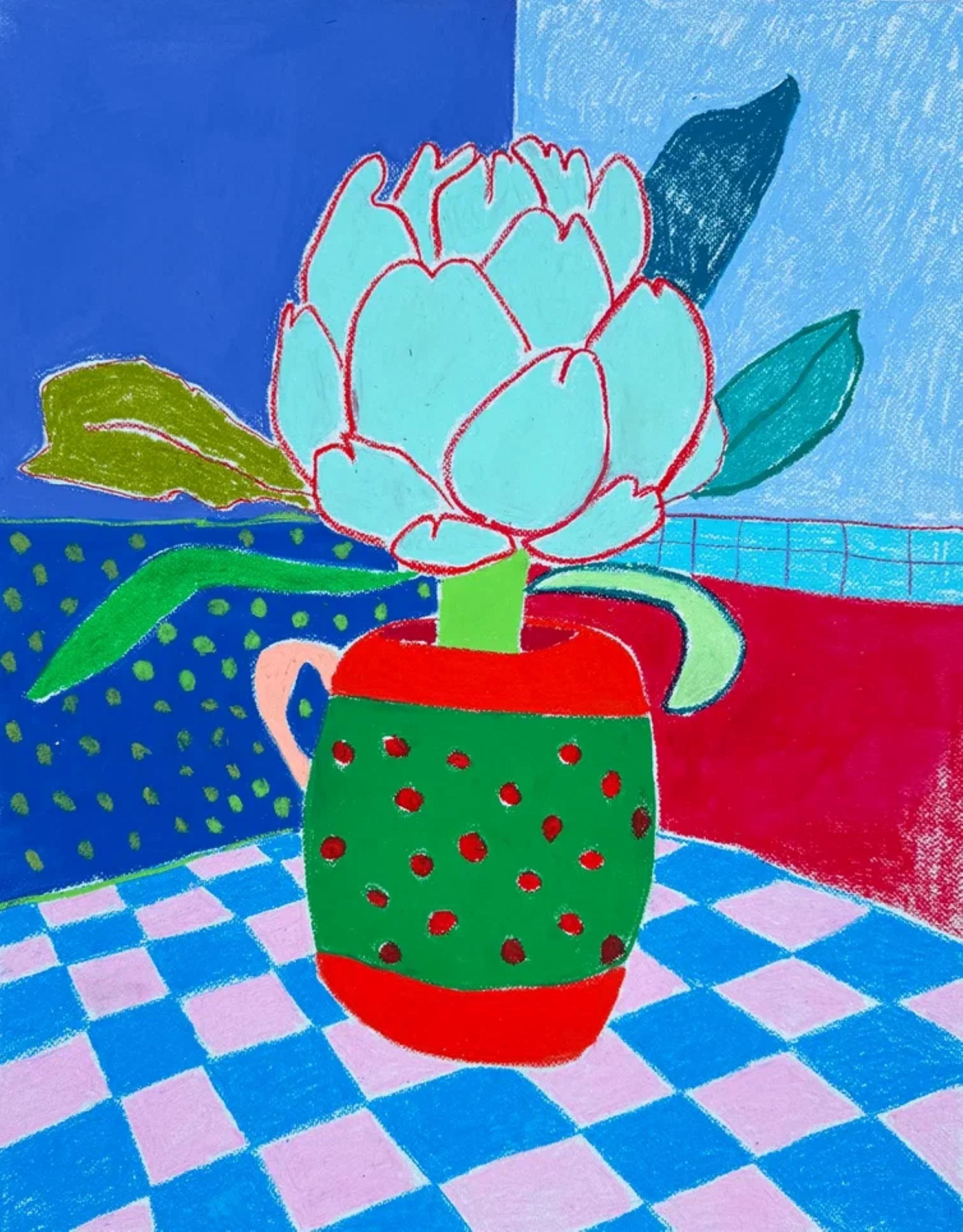 Sasha Robinson Still-Life - Artichoke in a Colorful Vase