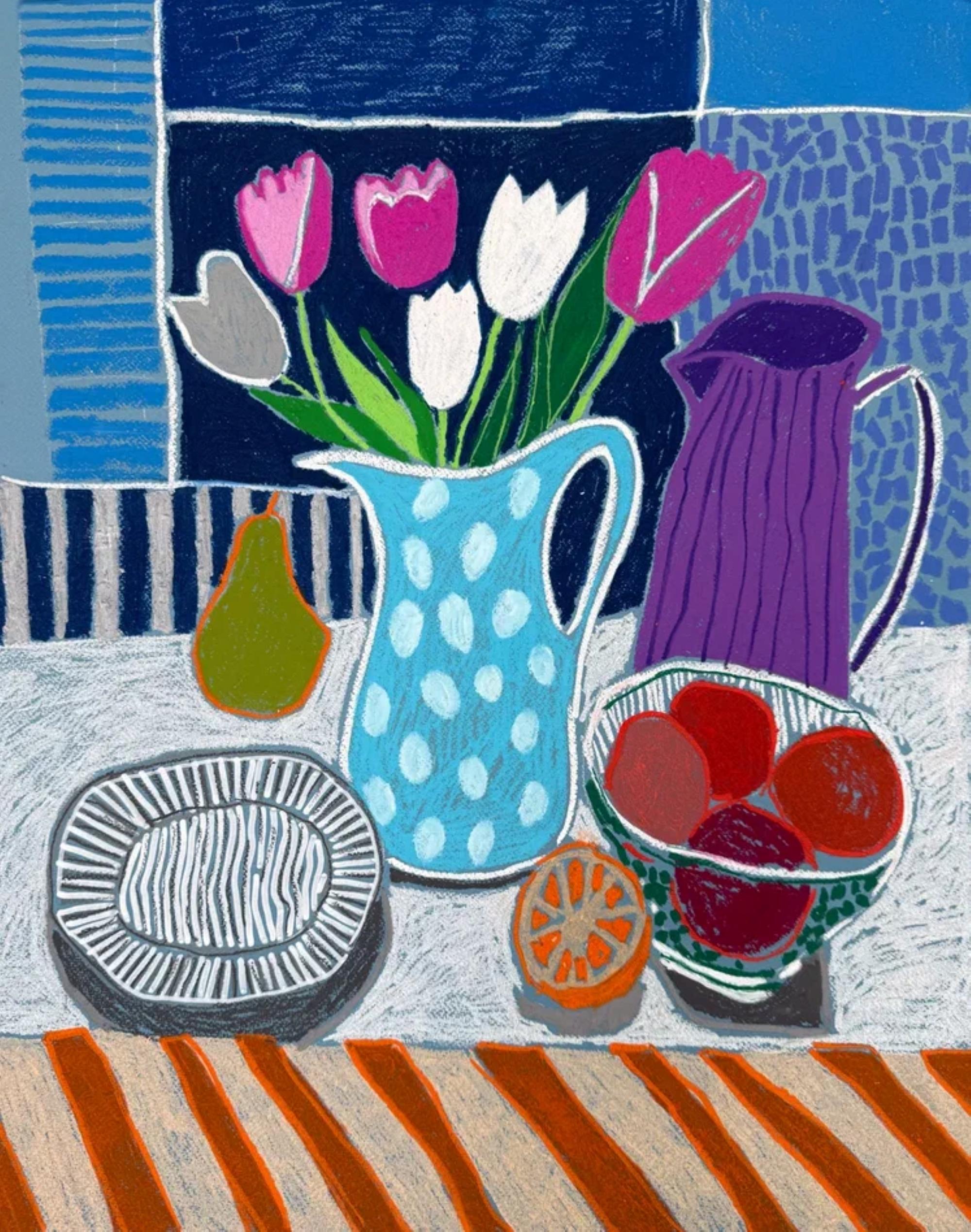 Tulipes en harmonie bleue