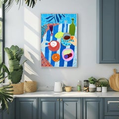 Blue Stripes and Citrus Dreams