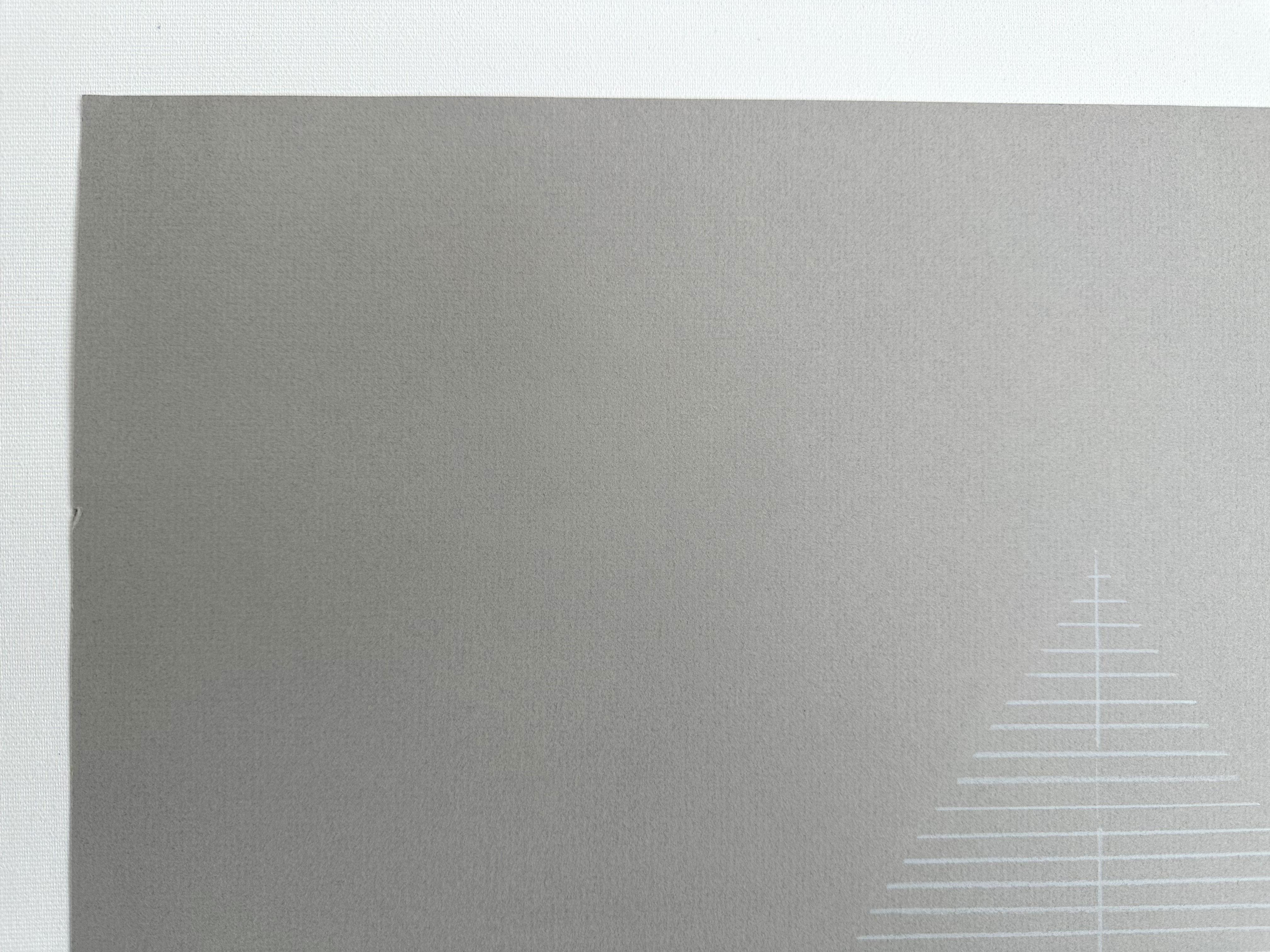 „Gore Light Cool Grey“ Buntes Bleistift auf Papier, Wabi-sabi, natürliches, neutrales Blatt im Angebot 1