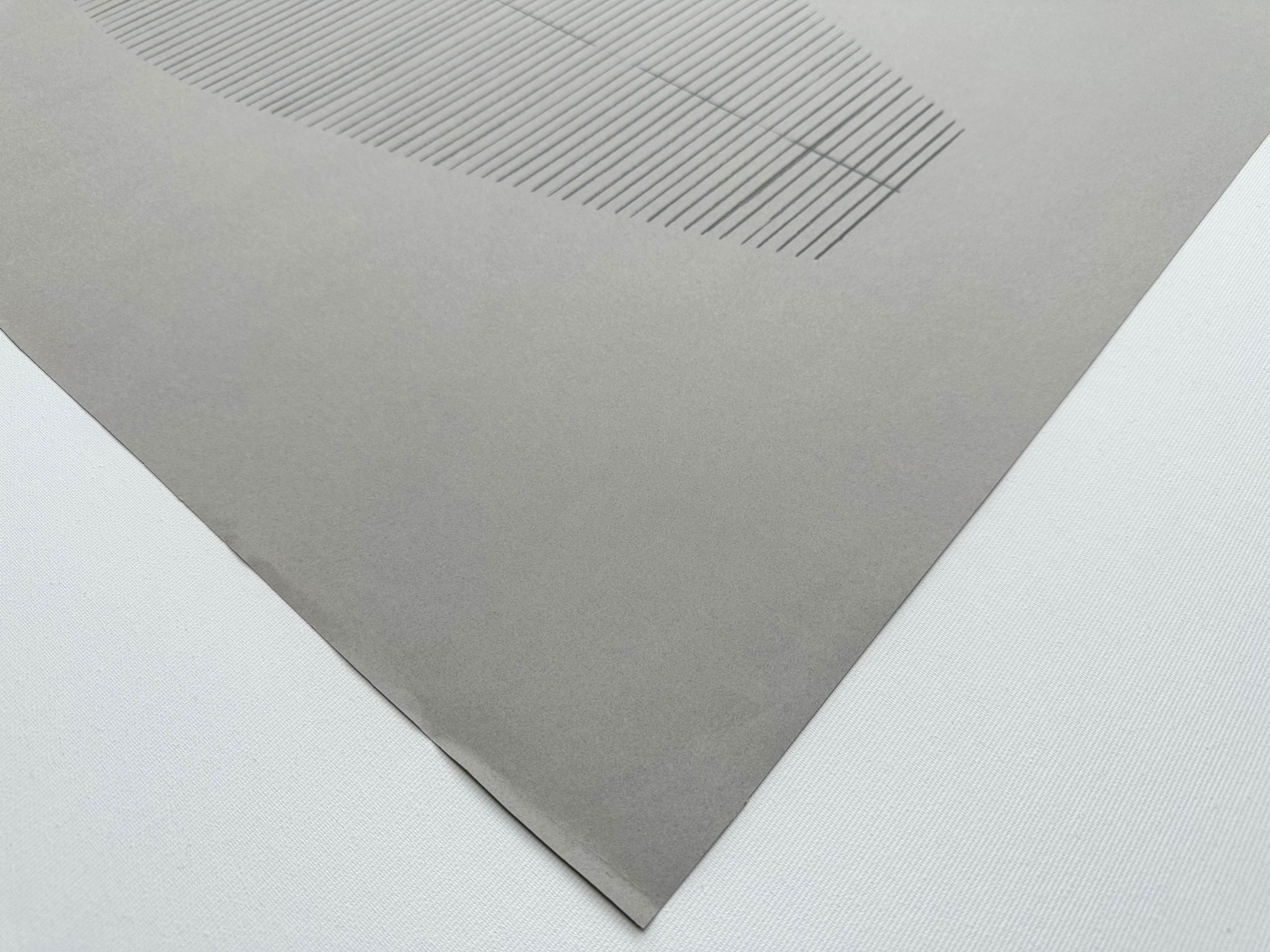 „Gore Dark Warm Grey“ Buntstift auf Papier, organische, neutrale Linien, op im Angebot 2