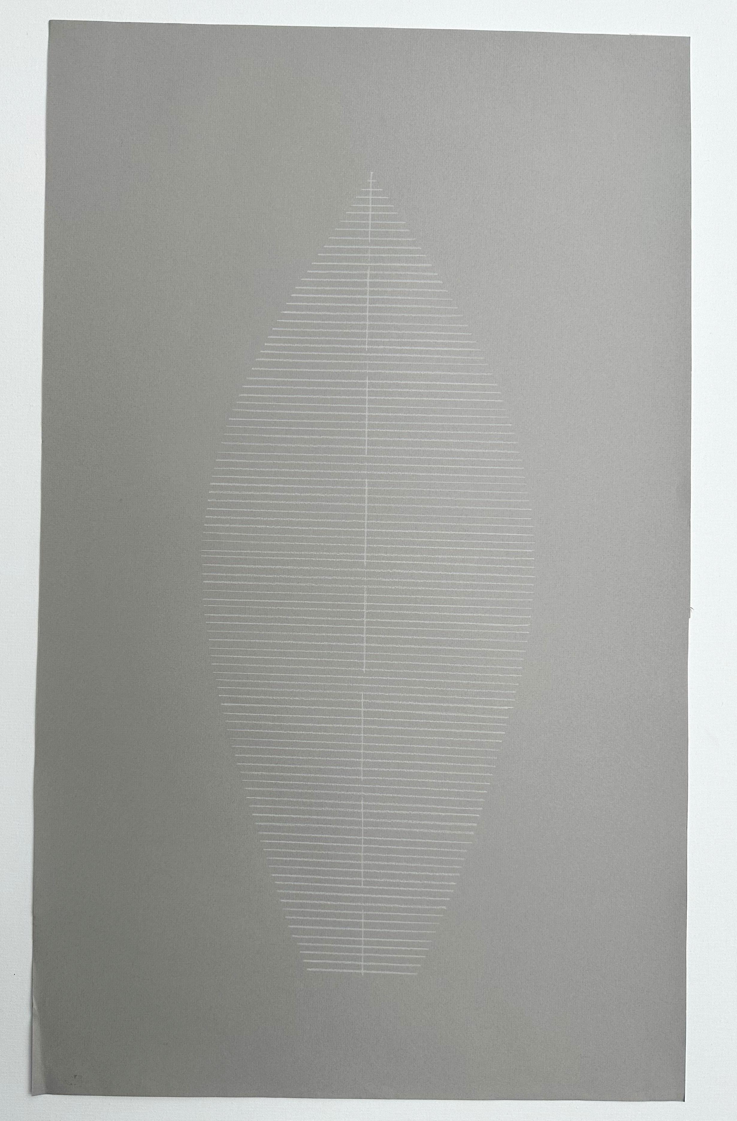 „Gore Light Warm Grey“ Zeichnung auf Papier, organische, neutrale Linien, abstraktes, minimalistisches Design (Minimalistisch), Art, von Amanda Andersen