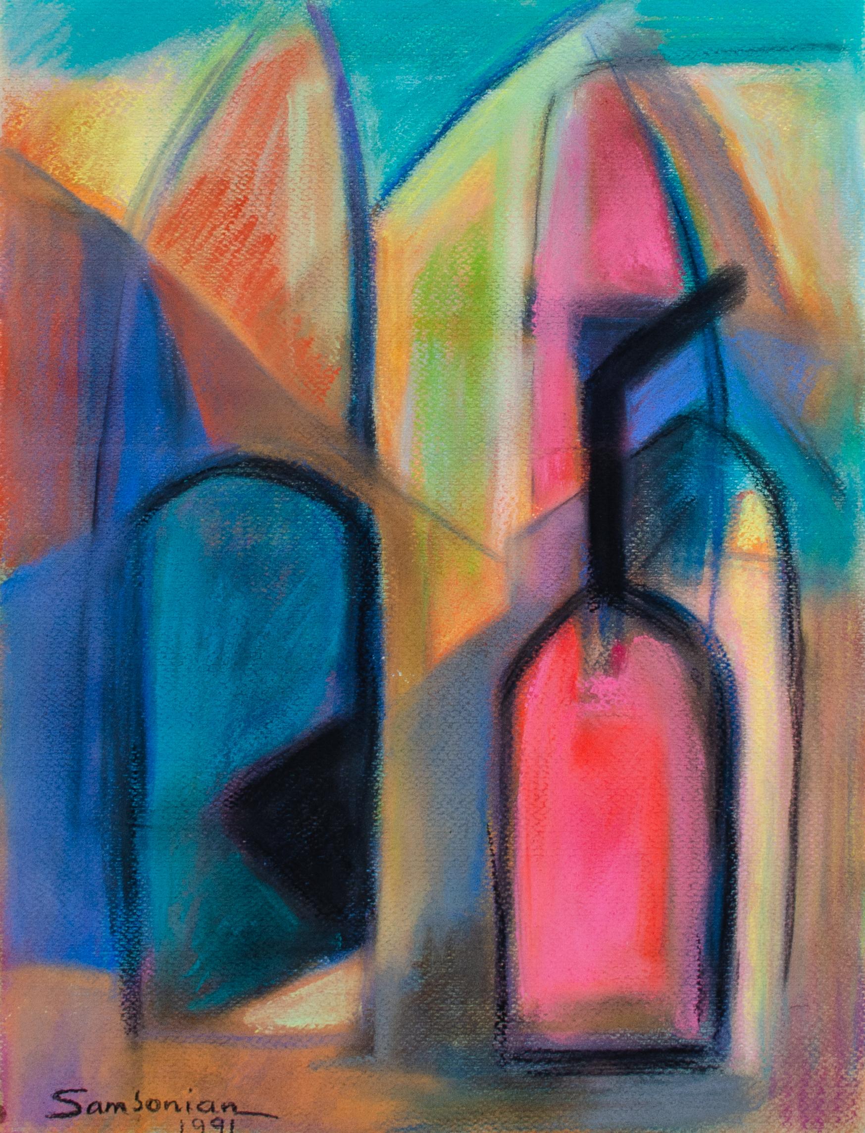 Simon Samsonian (1912-2003)
Sans titre, 1991
Poster couleur et pastel sur papier
Taille de la vue : 19 1/2 x 14 3/4 in.
Encadré : 28 1/4 x 22 1/4 in.
Signé en bas à gauche : Samsonian 1991
Inscrit en bas à gauche : "Sans titre" 1991 (Poster couleur