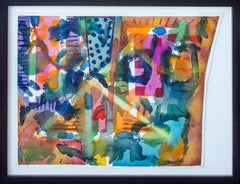 Richard Mock Aquarell von Manhattan und Brooklyn Bridge