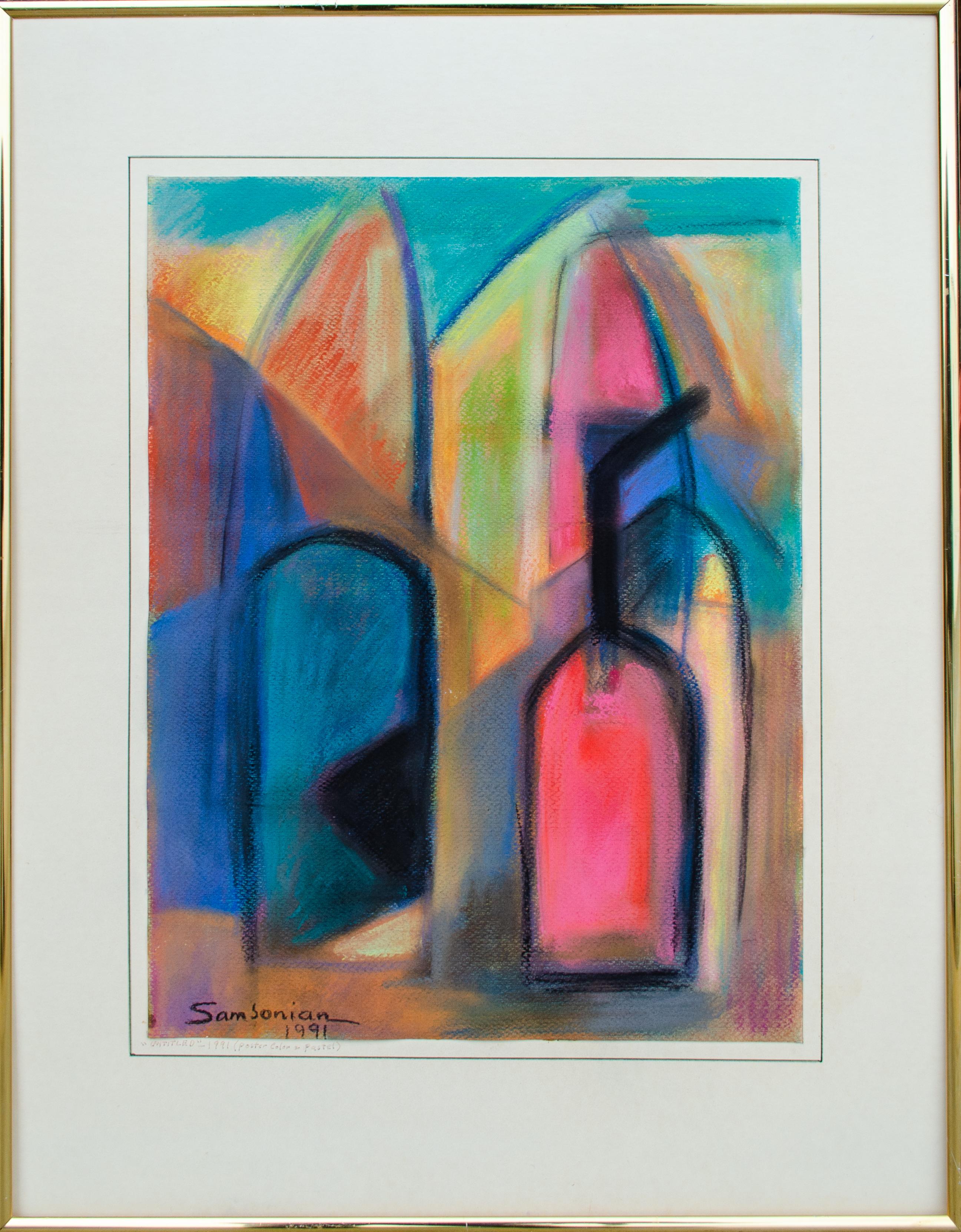 Fauvist Pastel by Iranian American modernist Simon Samsonian  For Sale 1
